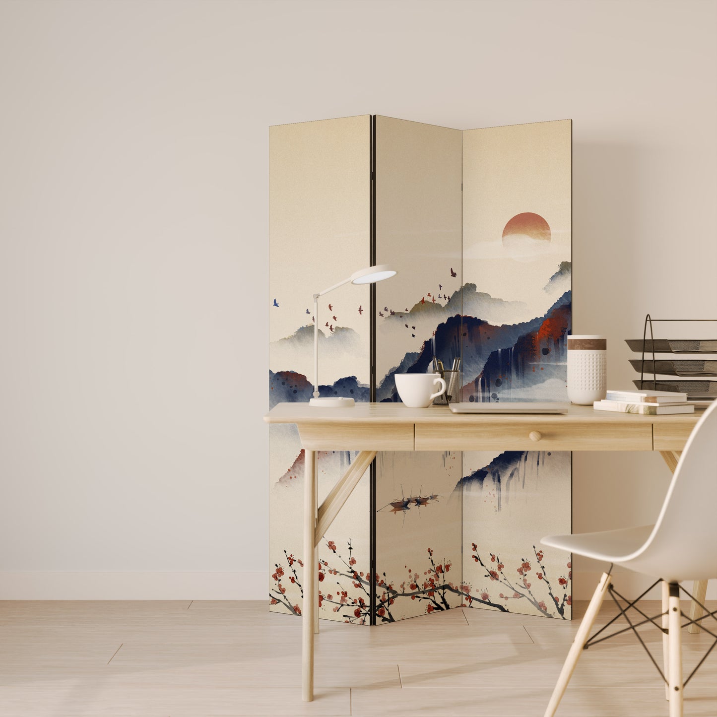 ORIENTAL LANDSCAPE - Divisorio decorativo per ambienti a 3 pannelli