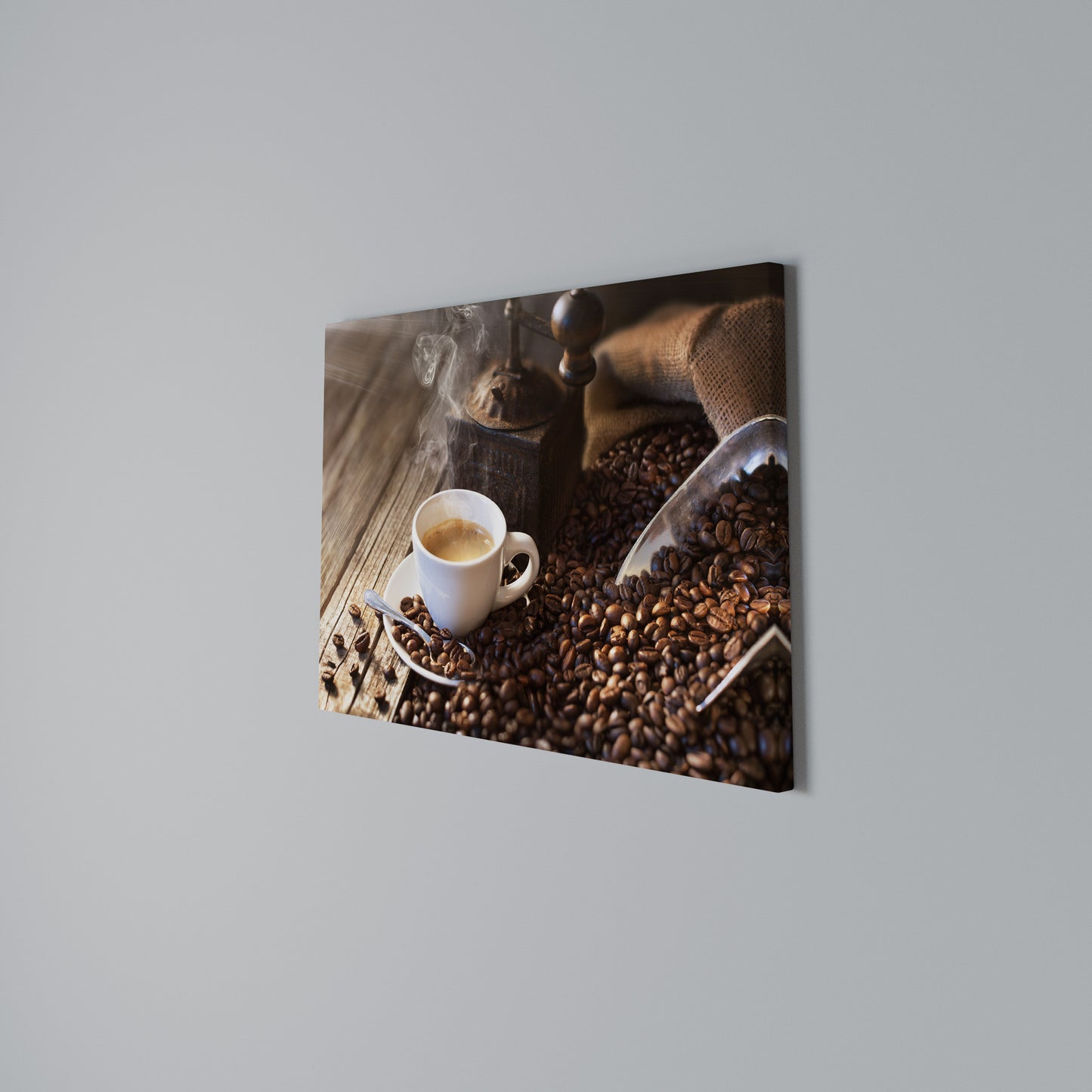 STEAMING BREWED DELIGHT Stampa su tela orizzontale
