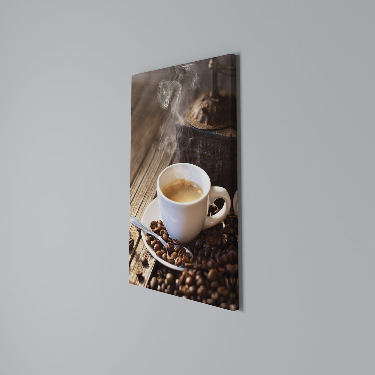 STEAMING BREWED DELIGHT Stampa su tela verticale