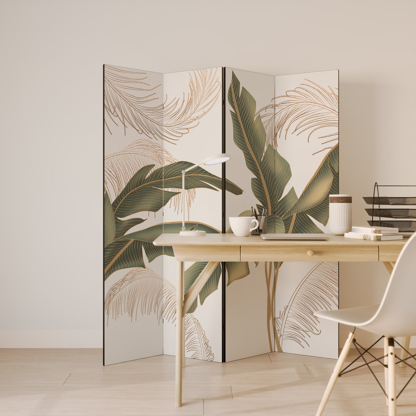 Divisorio decorativo per ambienti a 4 pannelli SUBTLE CHARM