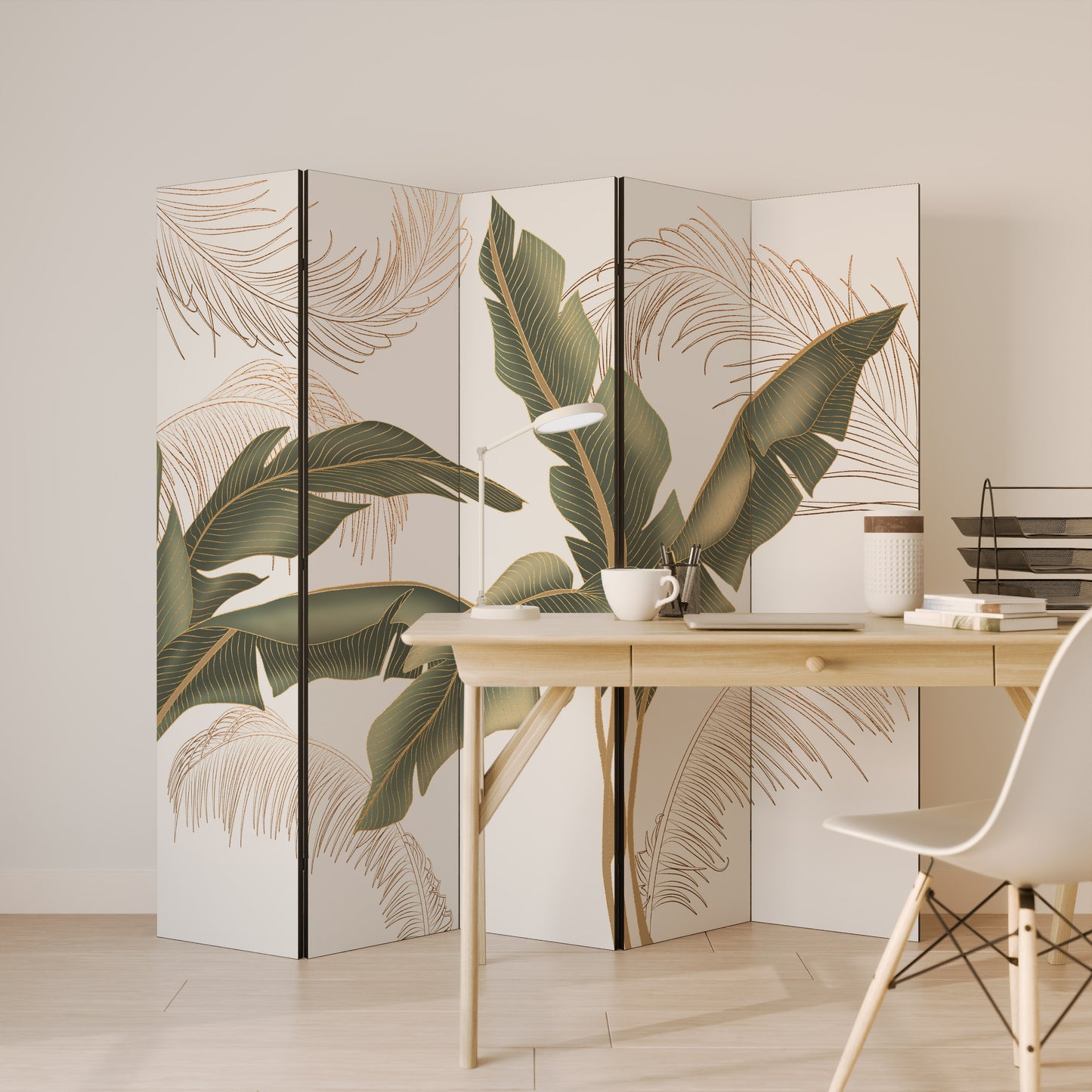 Divisorio decorativo per ambienti a 5 pannelli SUBTLE CHARM