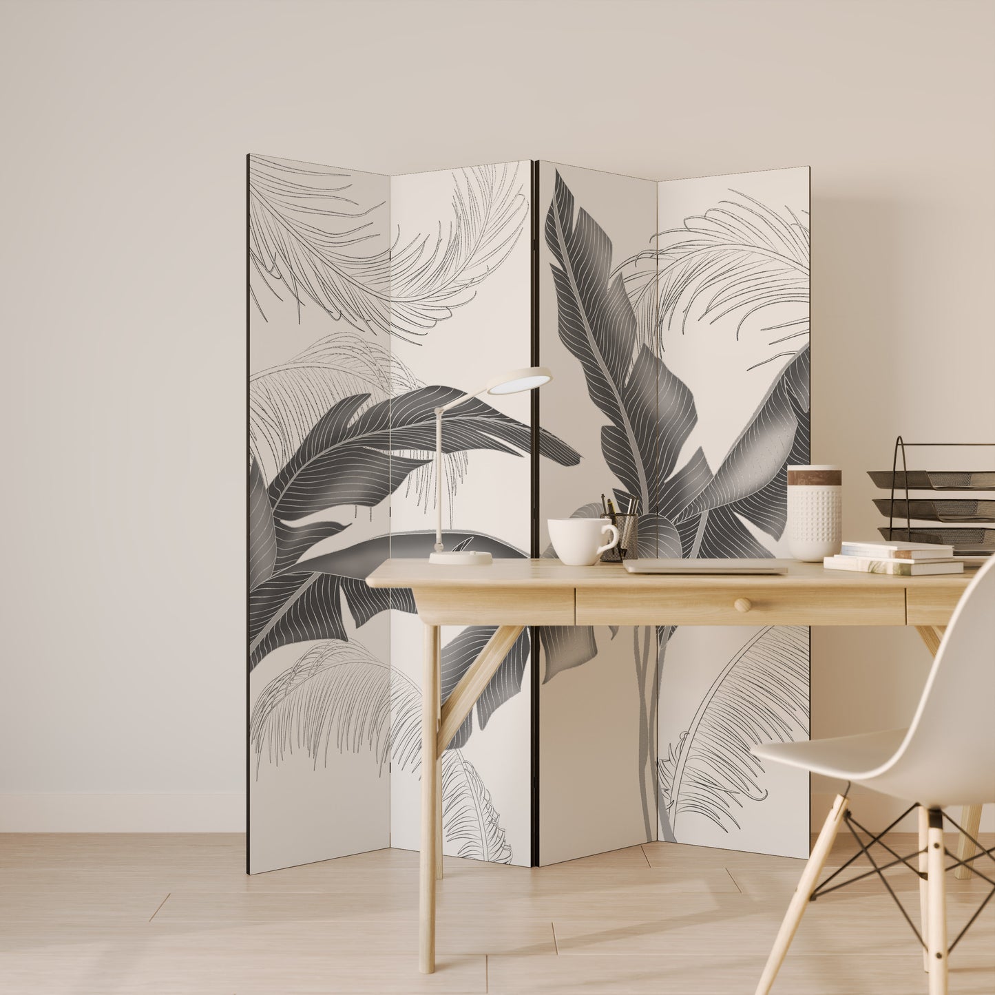 Divisorio decorativo per ambienti a 4 pannelli CALM ALLURE