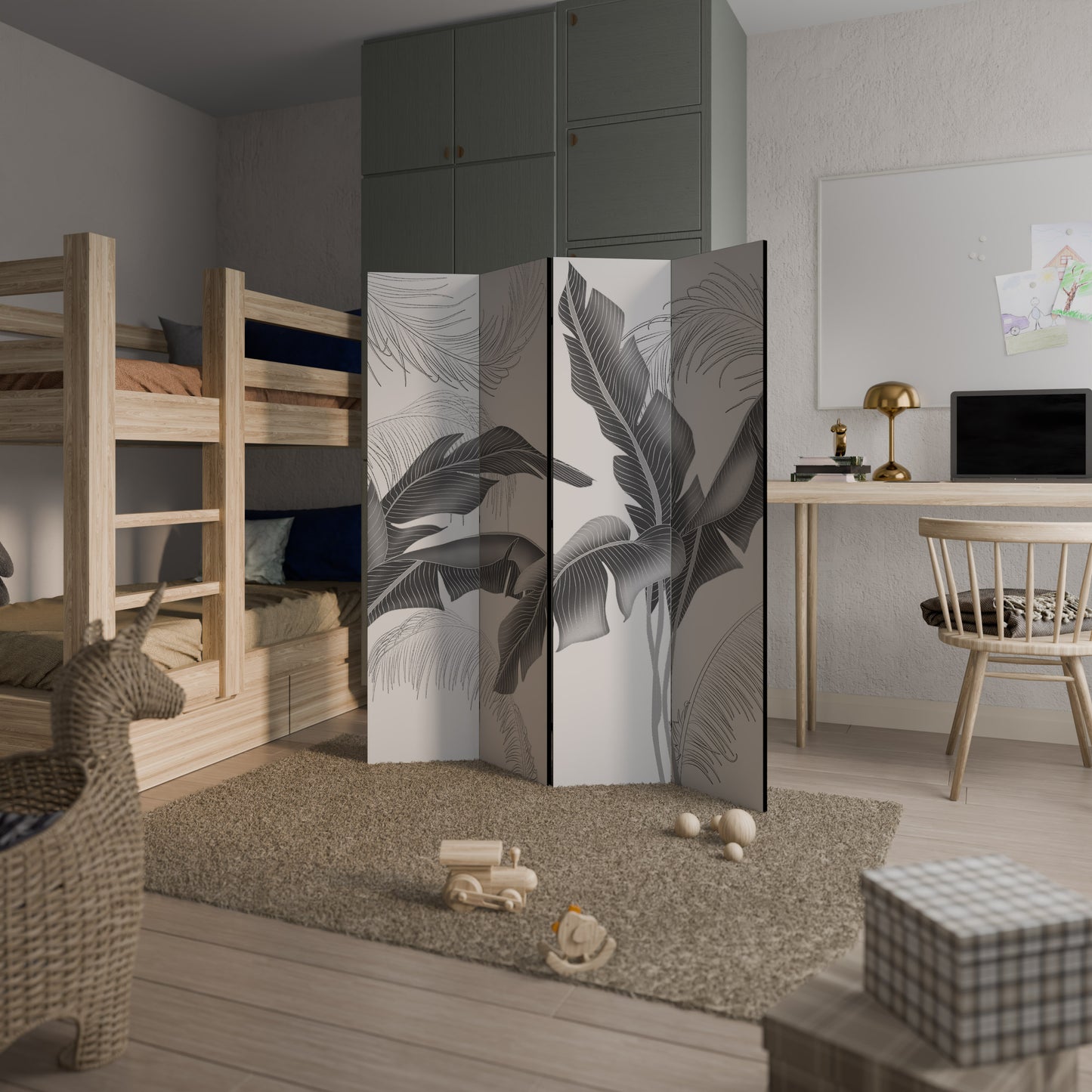 Divisorio decorativo per ambienti a 4 pannelli CALM ALLURE