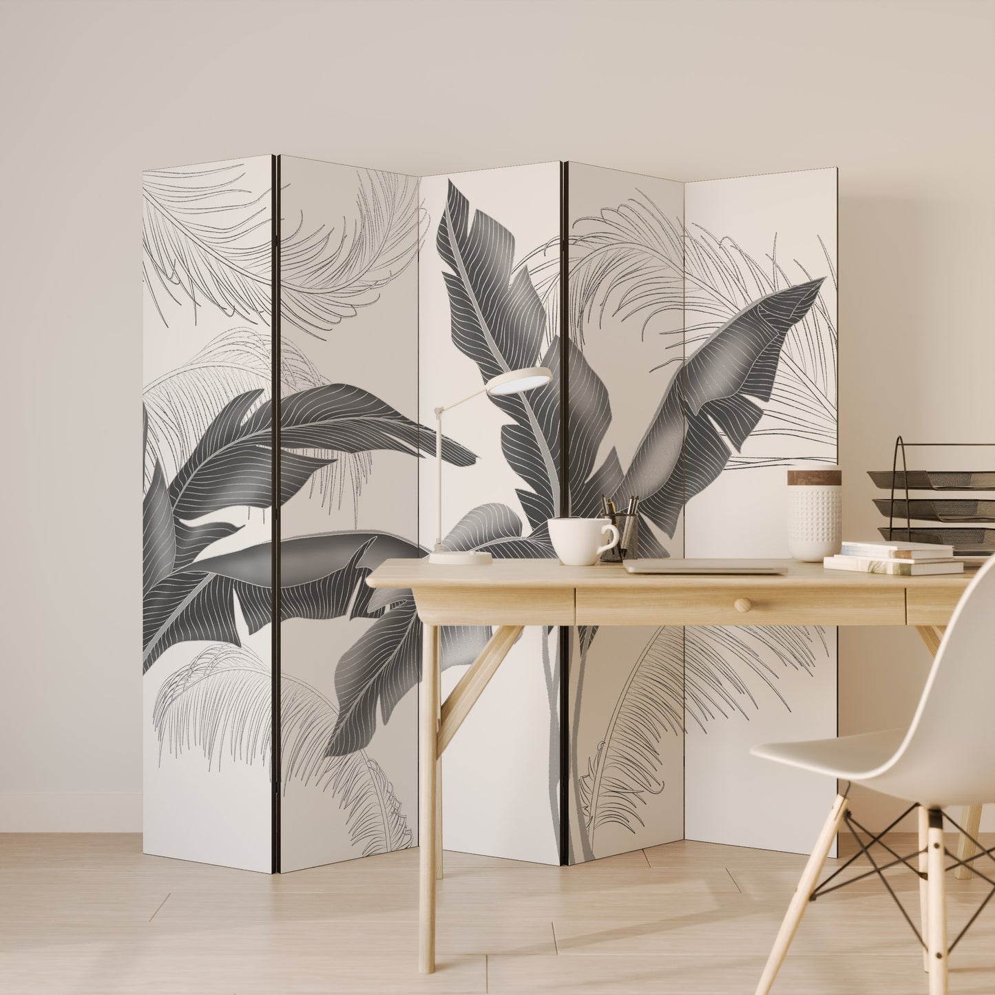 Divisorio decorativo per ambienti a 5 pannelli CALM ALLURE