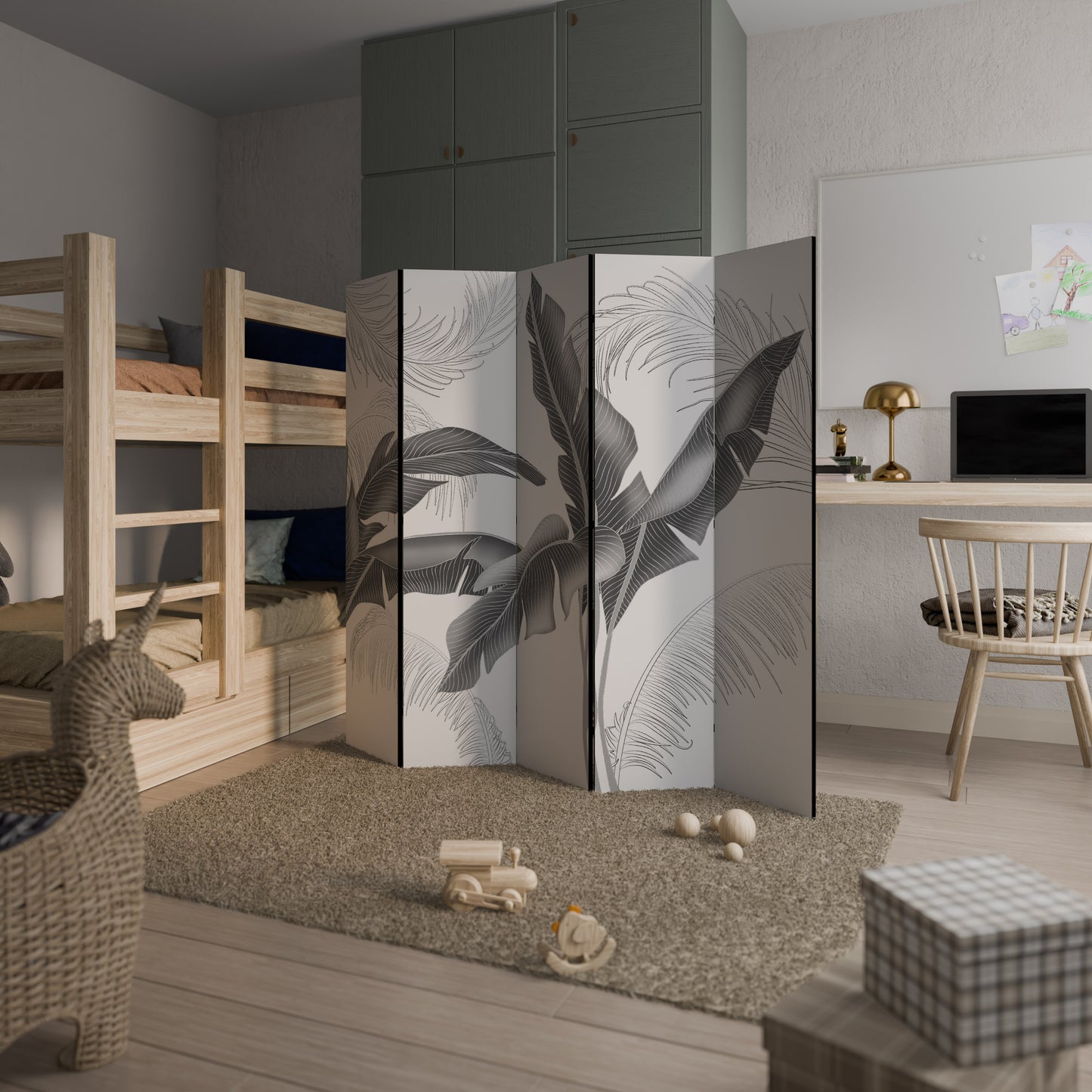 Divisorio decorativo per ambienti a 5 pannelli CALM ALLURE