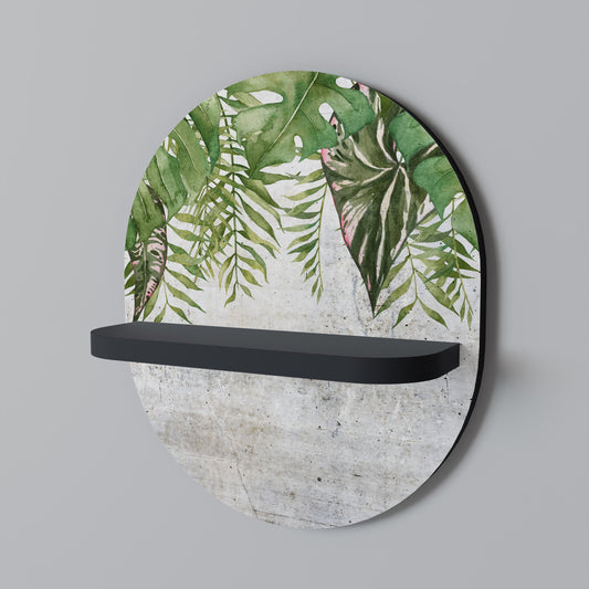 URBAN TROPICS Oval Art Shelf In Black Finish