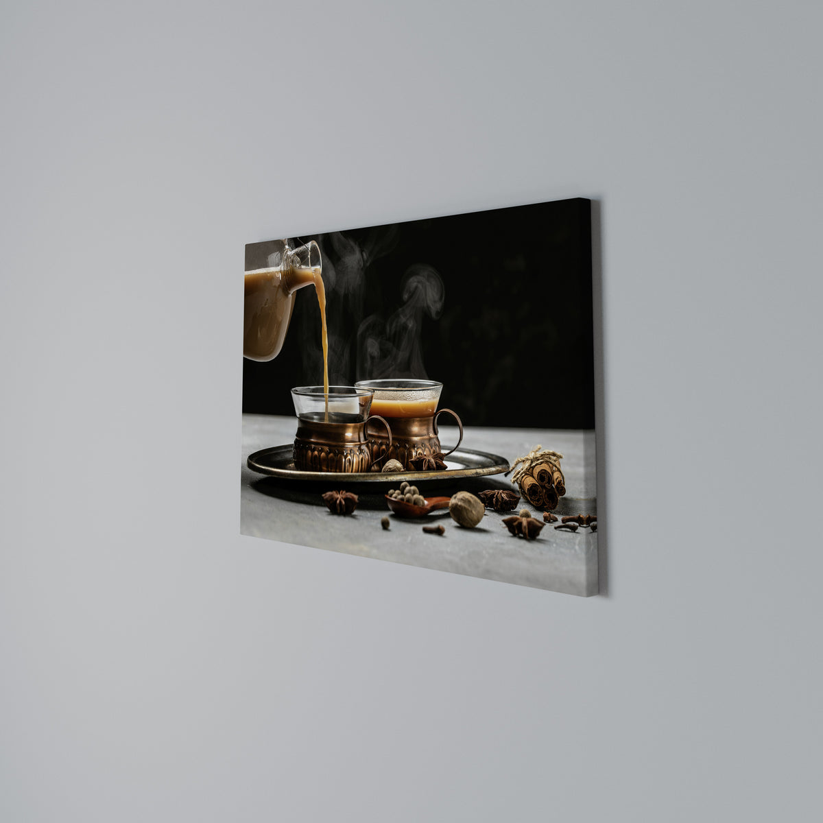 STEAMING SIPS OF SERENITY Stampa su tela orizzontale