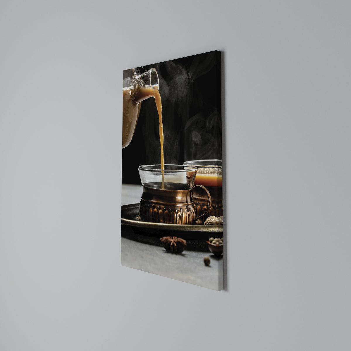 STEAMING SIPS OF SERENITY Stampa su tela verticale