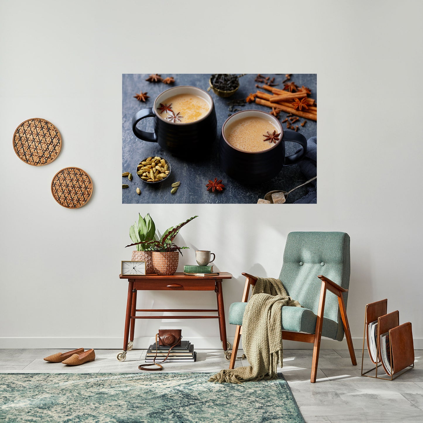 CALORE IN UNA TAZZA Poster orizzontale staccabile e attaccabile