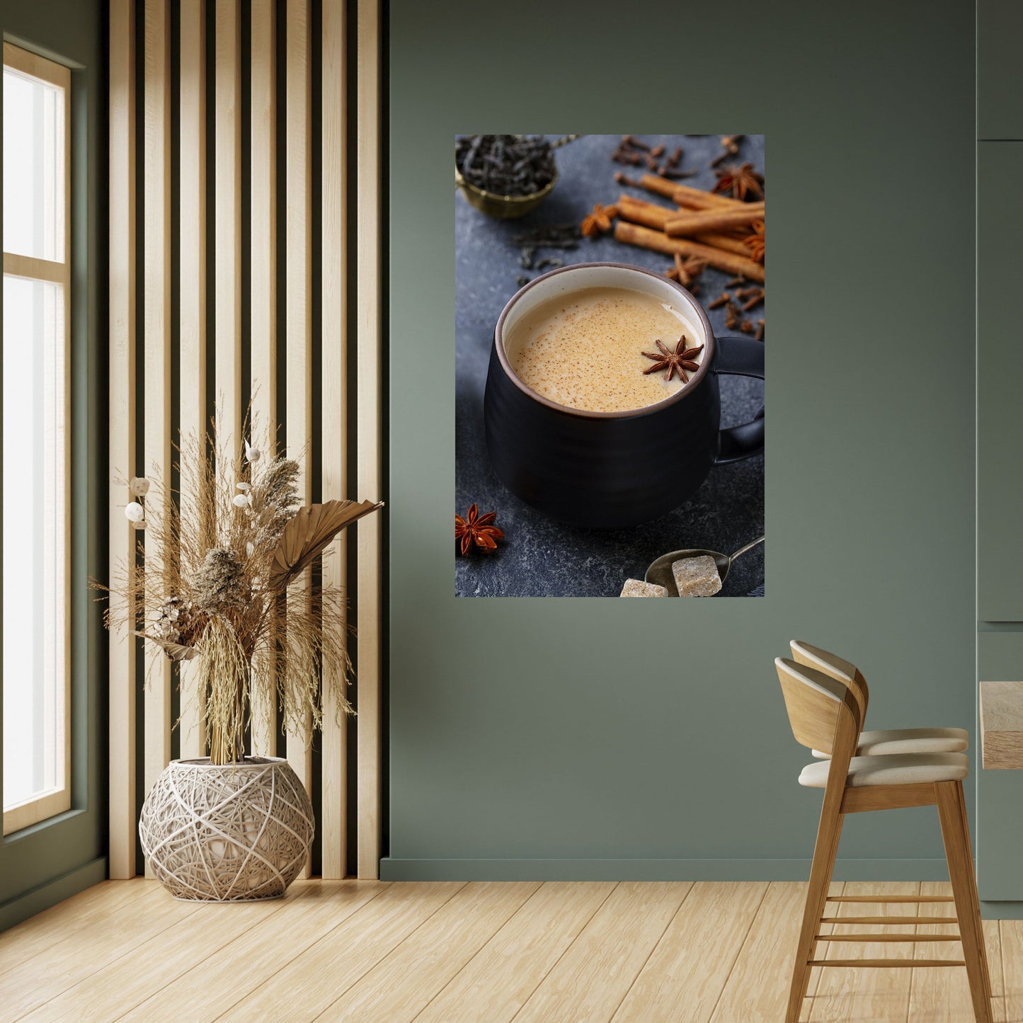 CALORE IN UNA TAZZA Poster verticale staccabile e attaccabile
