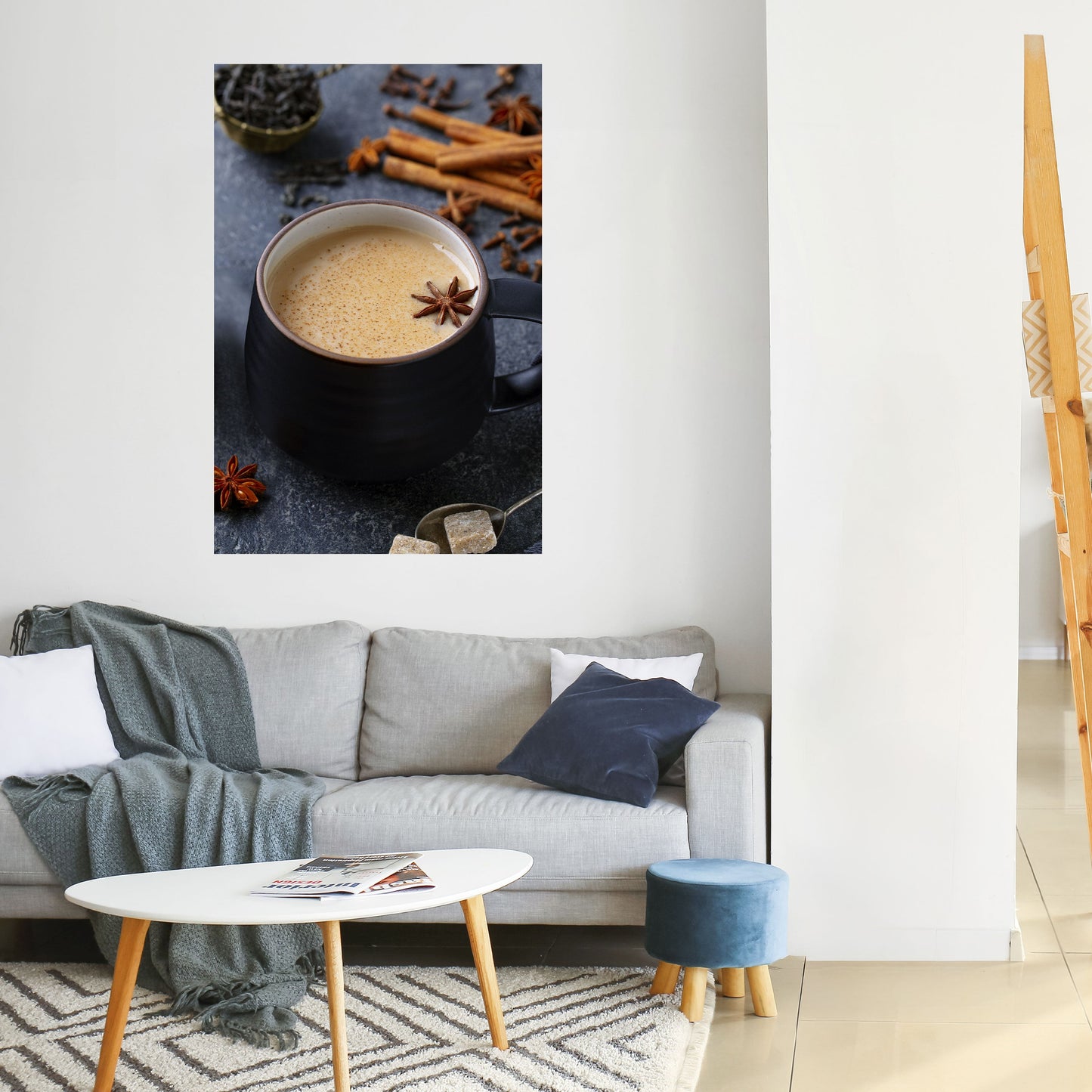 CALORE IN UNA TAZZA Poster verticale staccabile e attaccabile