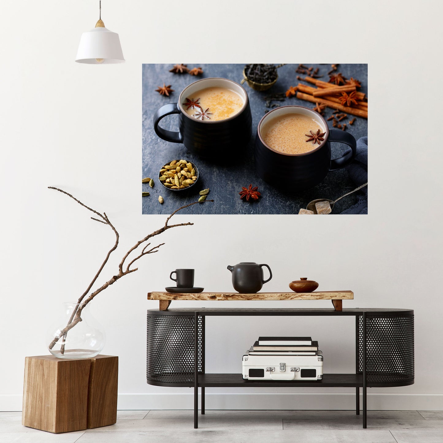 CALORE IN UNA TAZZA Poster orizzontale staccabile e attaccabile