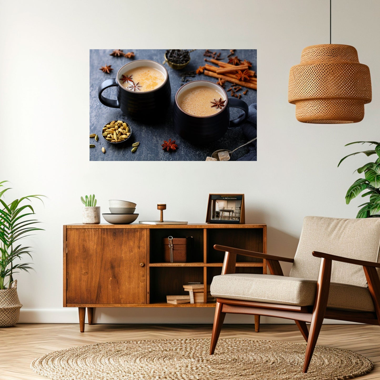CALORE IN UNA TAZZA Poster orizzontale staccabile e attaccabile