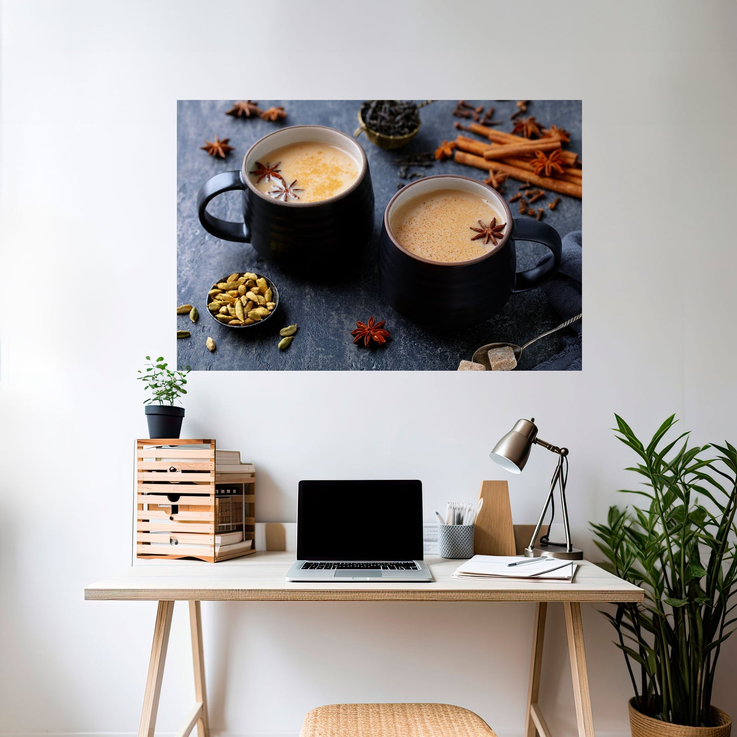 CALORE IN UNA TAZZA Poster orizzontale staccabile e attaccabile