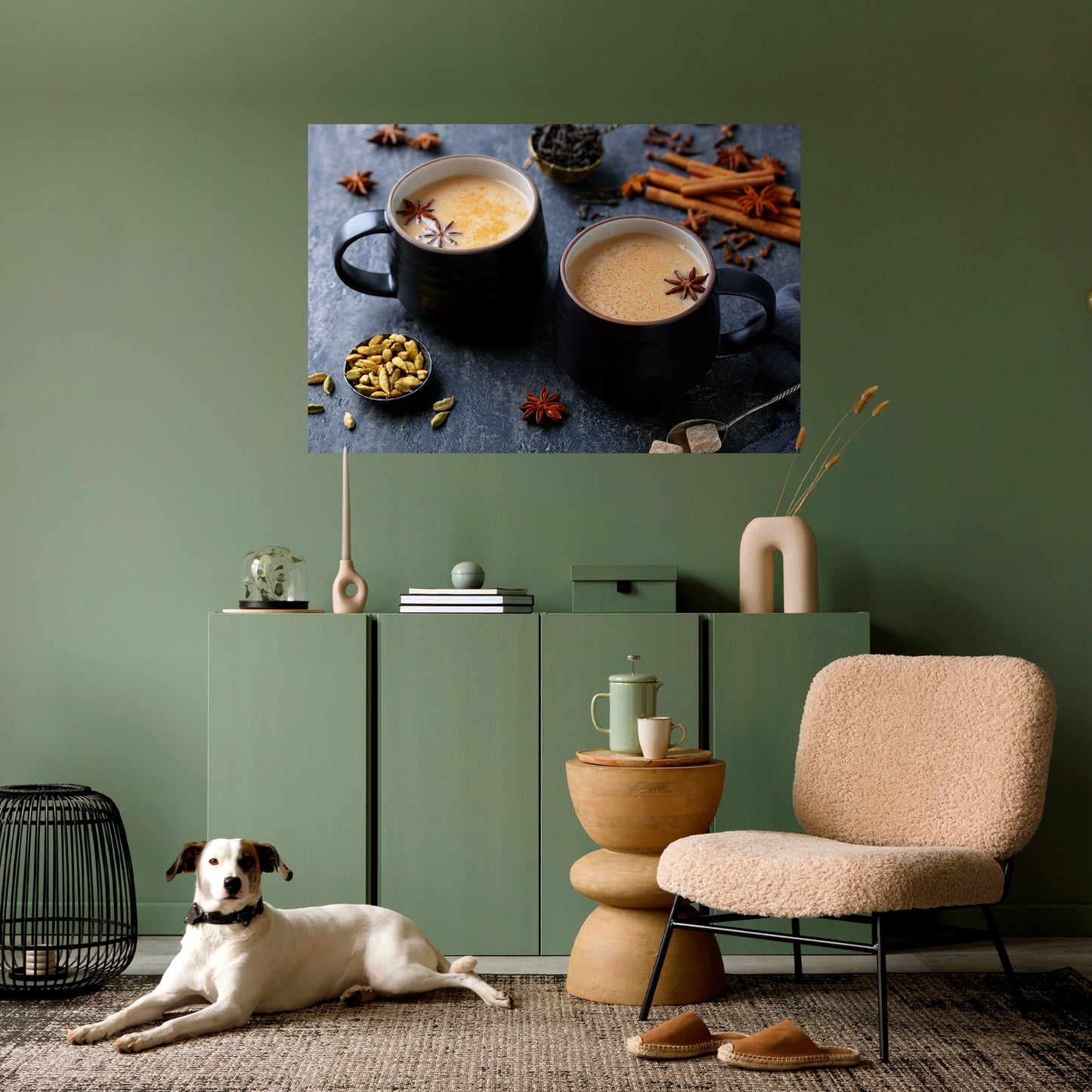 CALORE IN UNA TAZZA Poster orizzontale staccabile e attaccabile