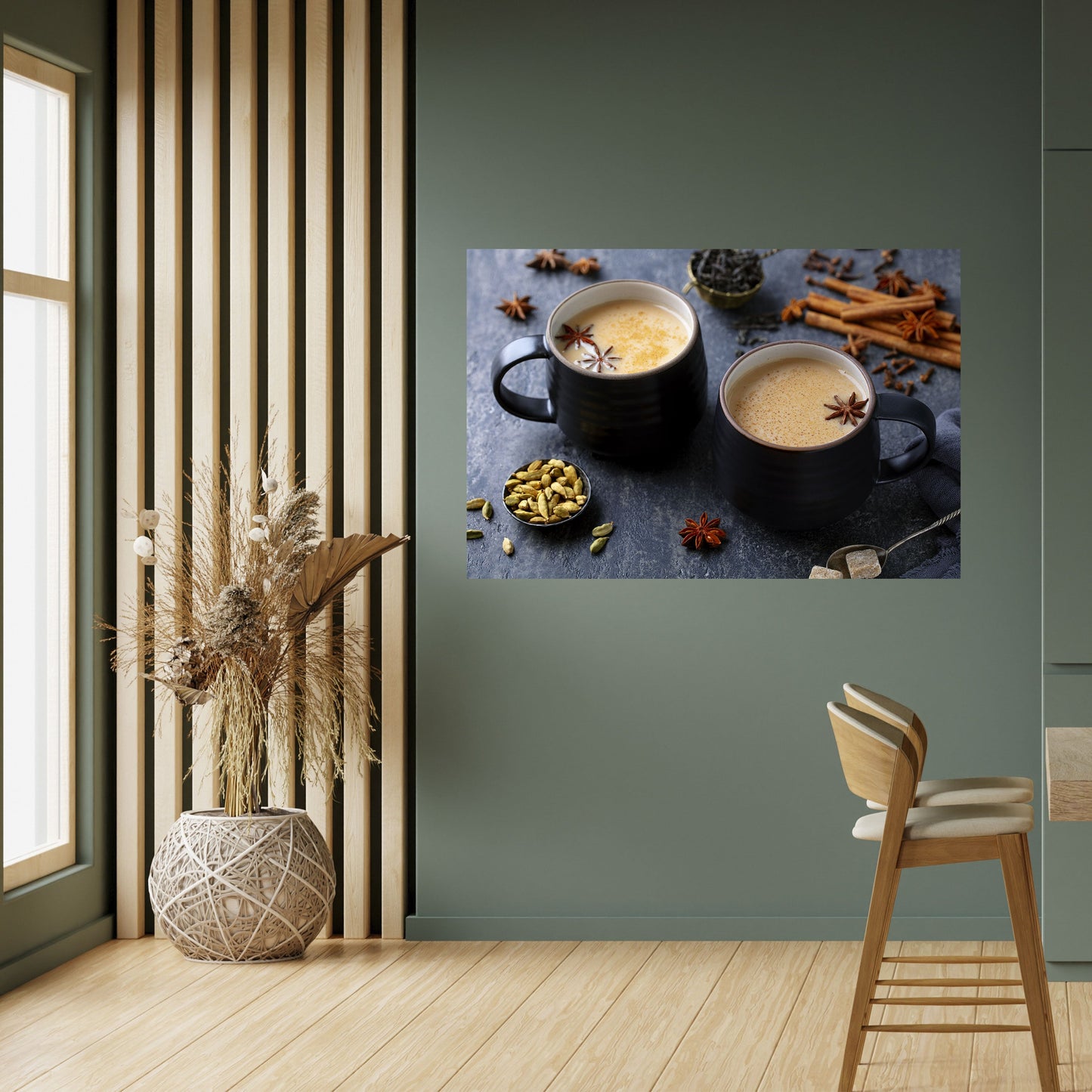 CALORE IN UNA TAZZA Poster orizzontale staccabile e attaccabile