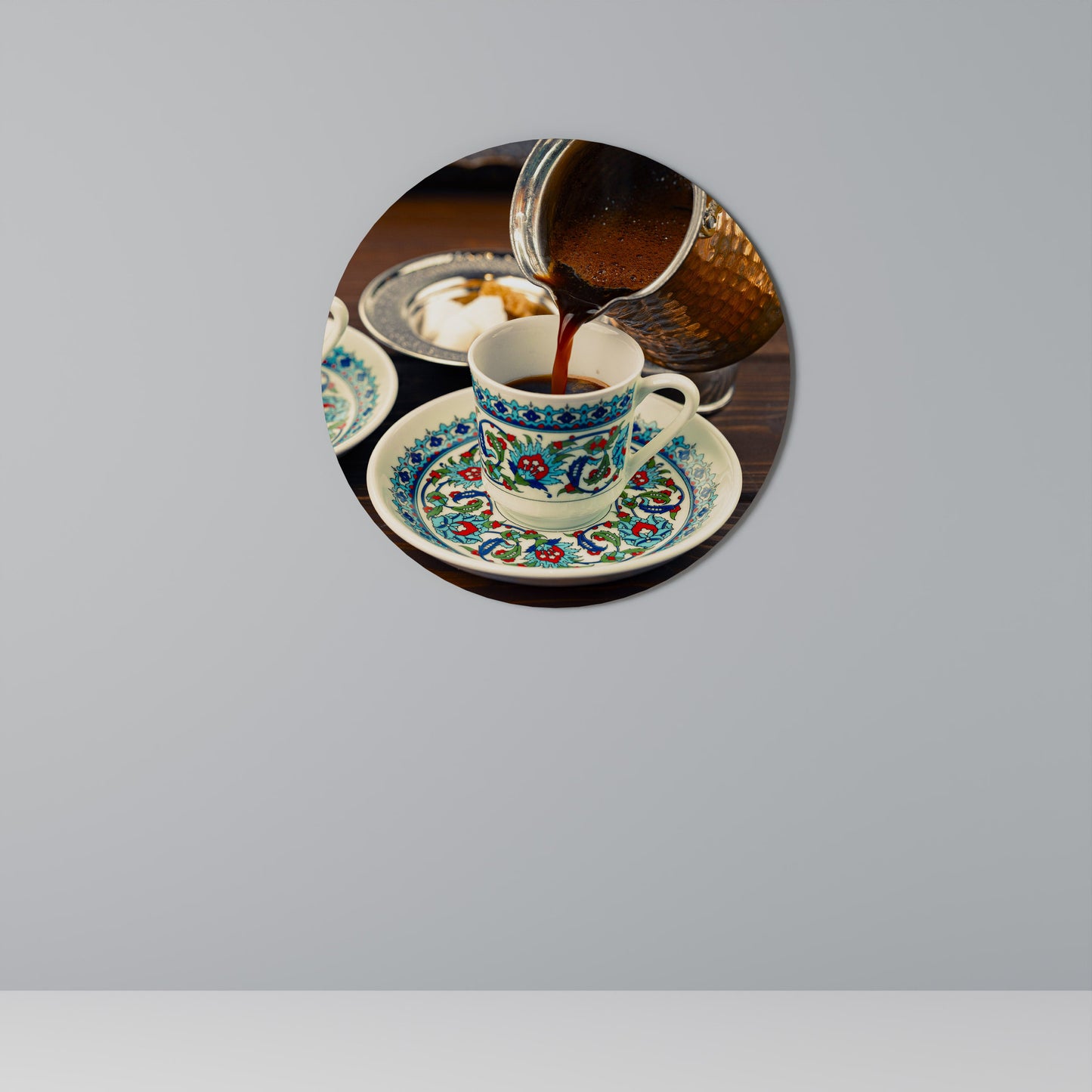 TRADITION IN A CUP Round Wall Art