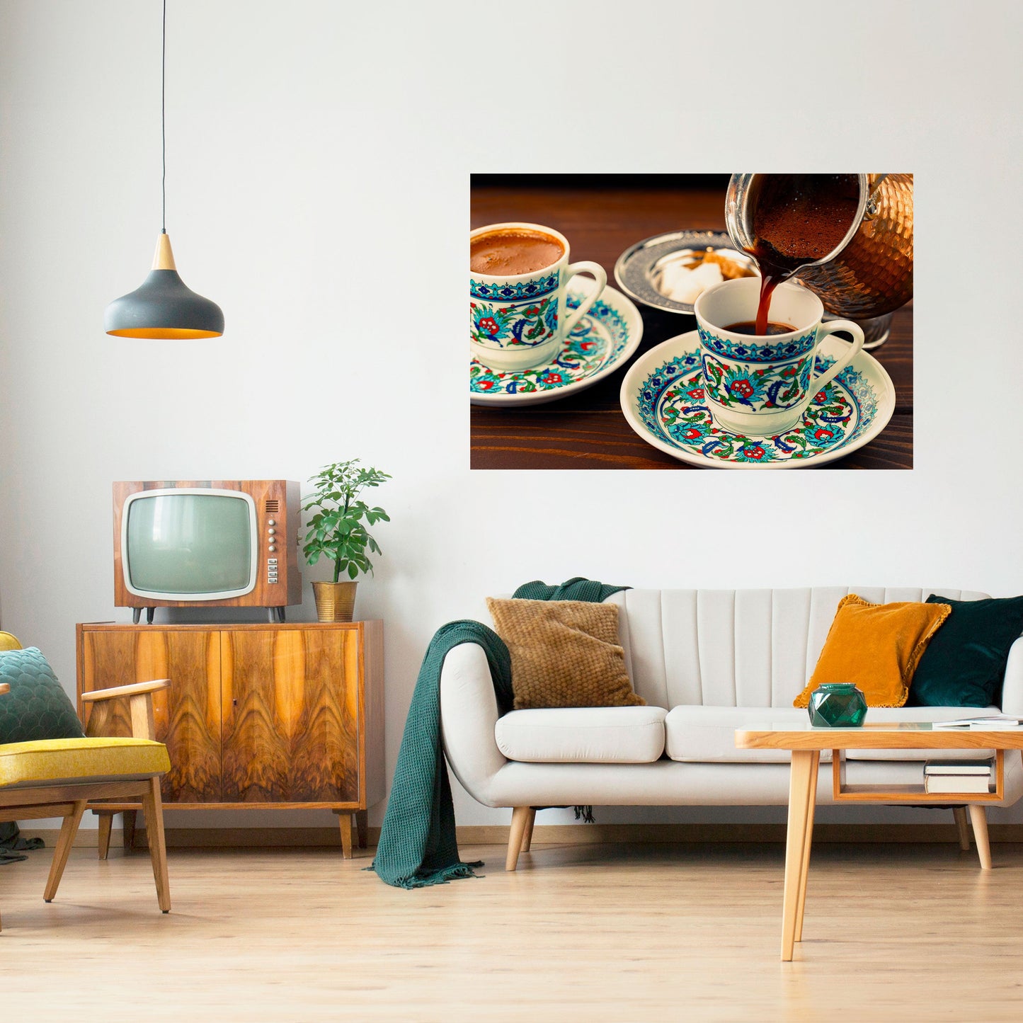 LA TRADIZIONE IN UNA TAZZA Poster orizzontale staccabile e attaccabile