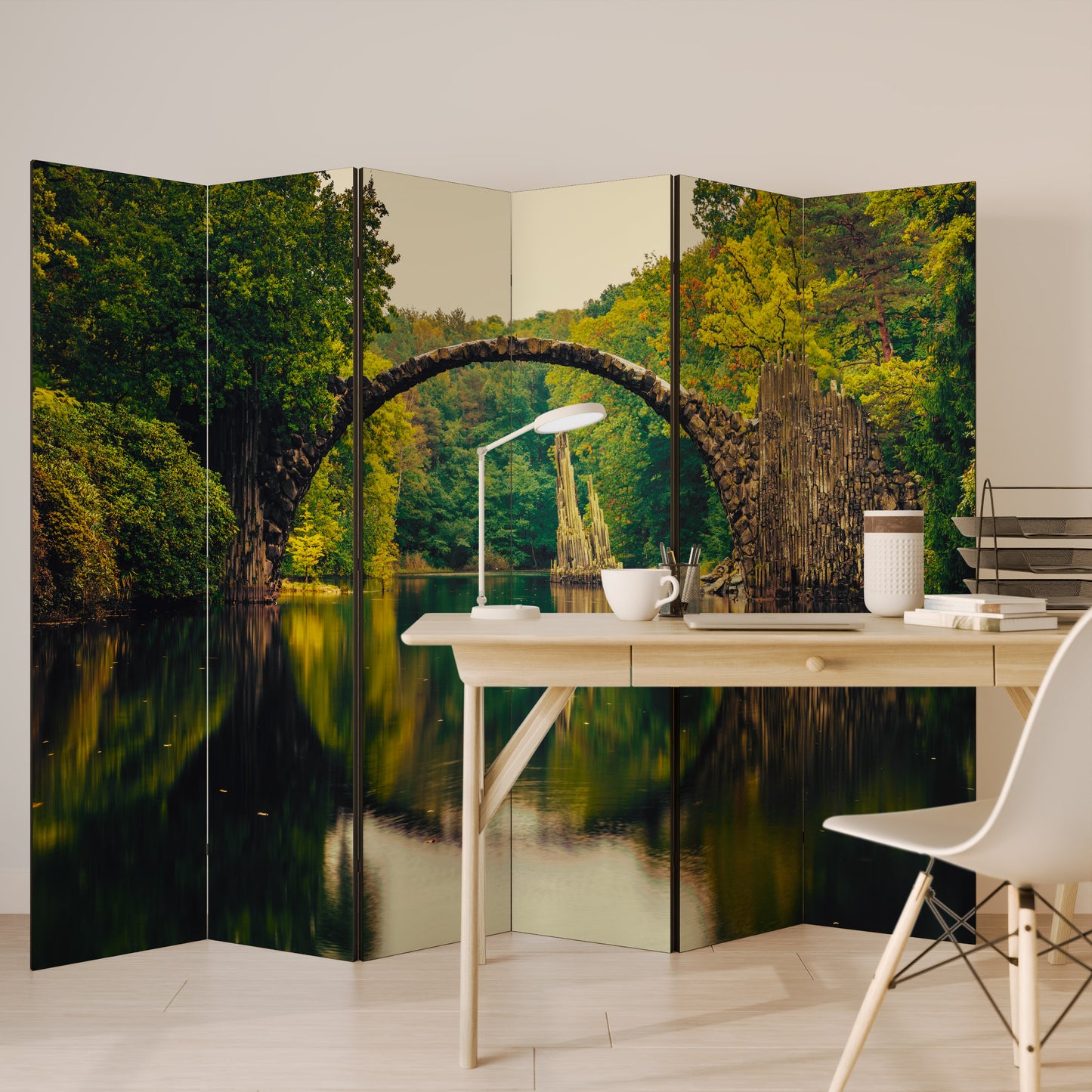 SERENE REFLECTIONS REALM Divisorio decorativo per ambienti a 6 pannelli