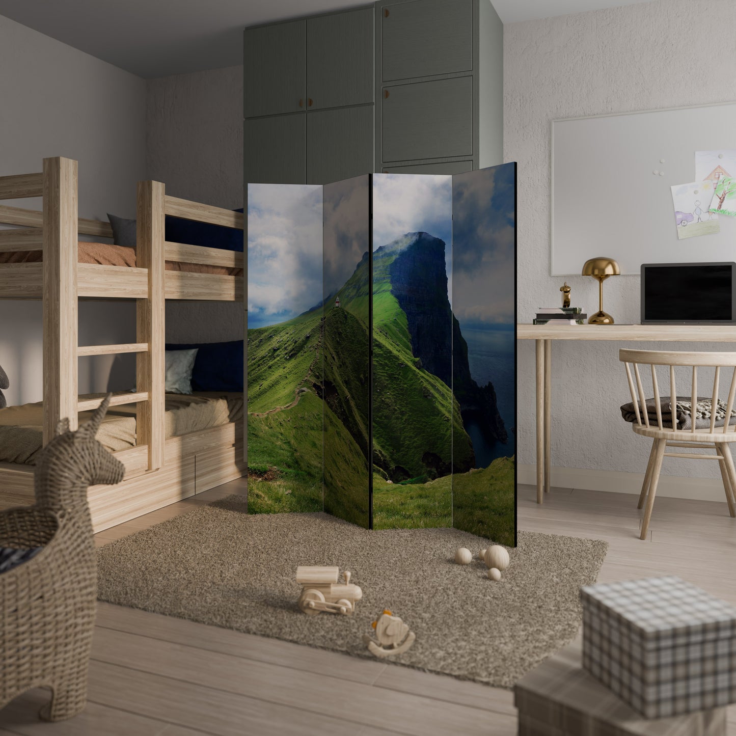 CLIFFS OF TRANQUILITY - Divisorio decorativo per ambienti a 4 pannelli