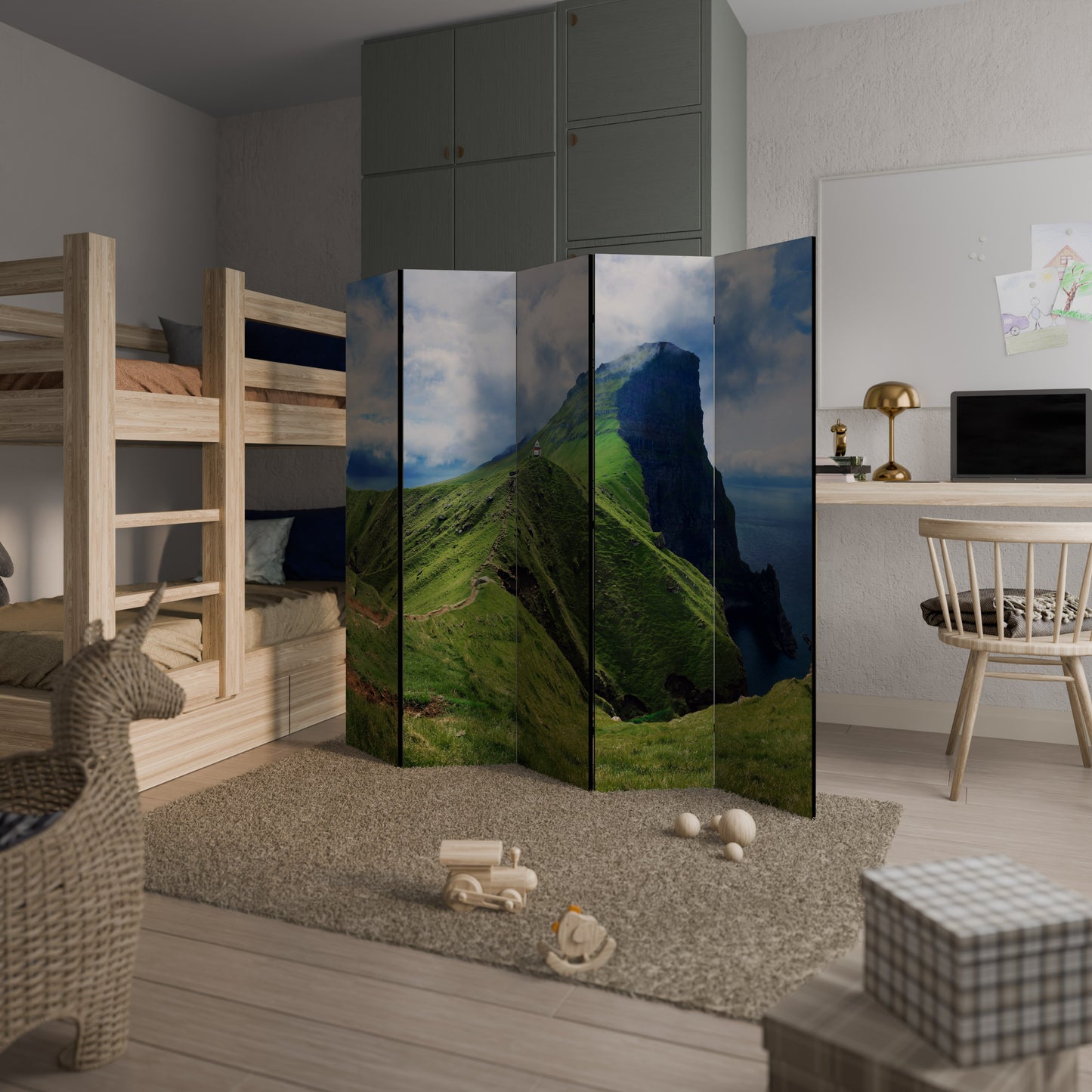 CLIFFS OF TRANQUILITY - Divisorio decorativo per ambienti a 5 pannelli