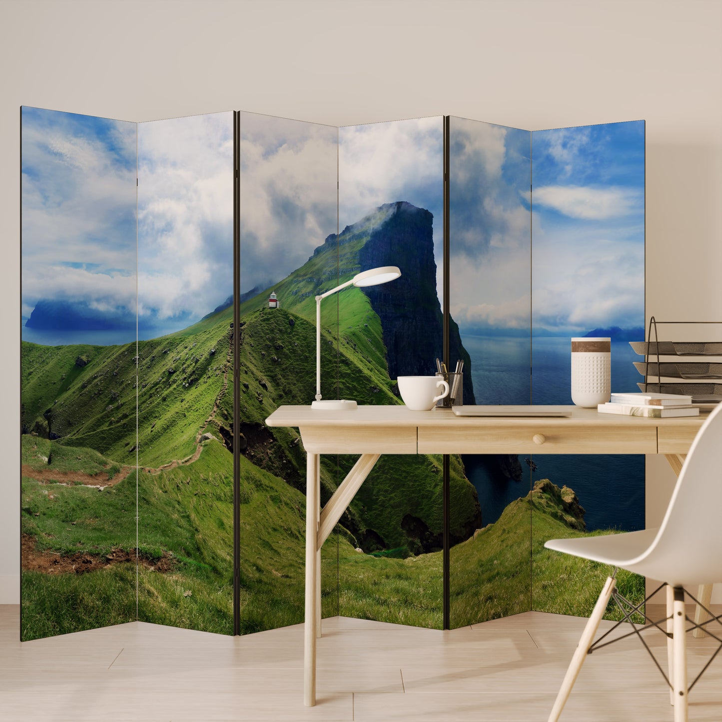 CLIFFS OF TRANQUILITY - Divisorio decorativo per ambienti a 6 pannelli