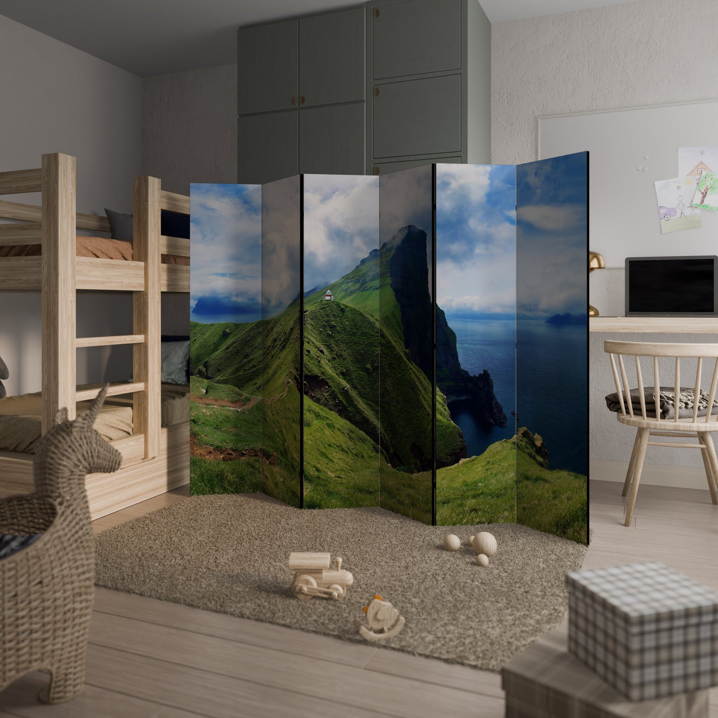 CLIFFS OF TRANQUILITY - Divisorio decorativo per ambienti a 6 pannelli