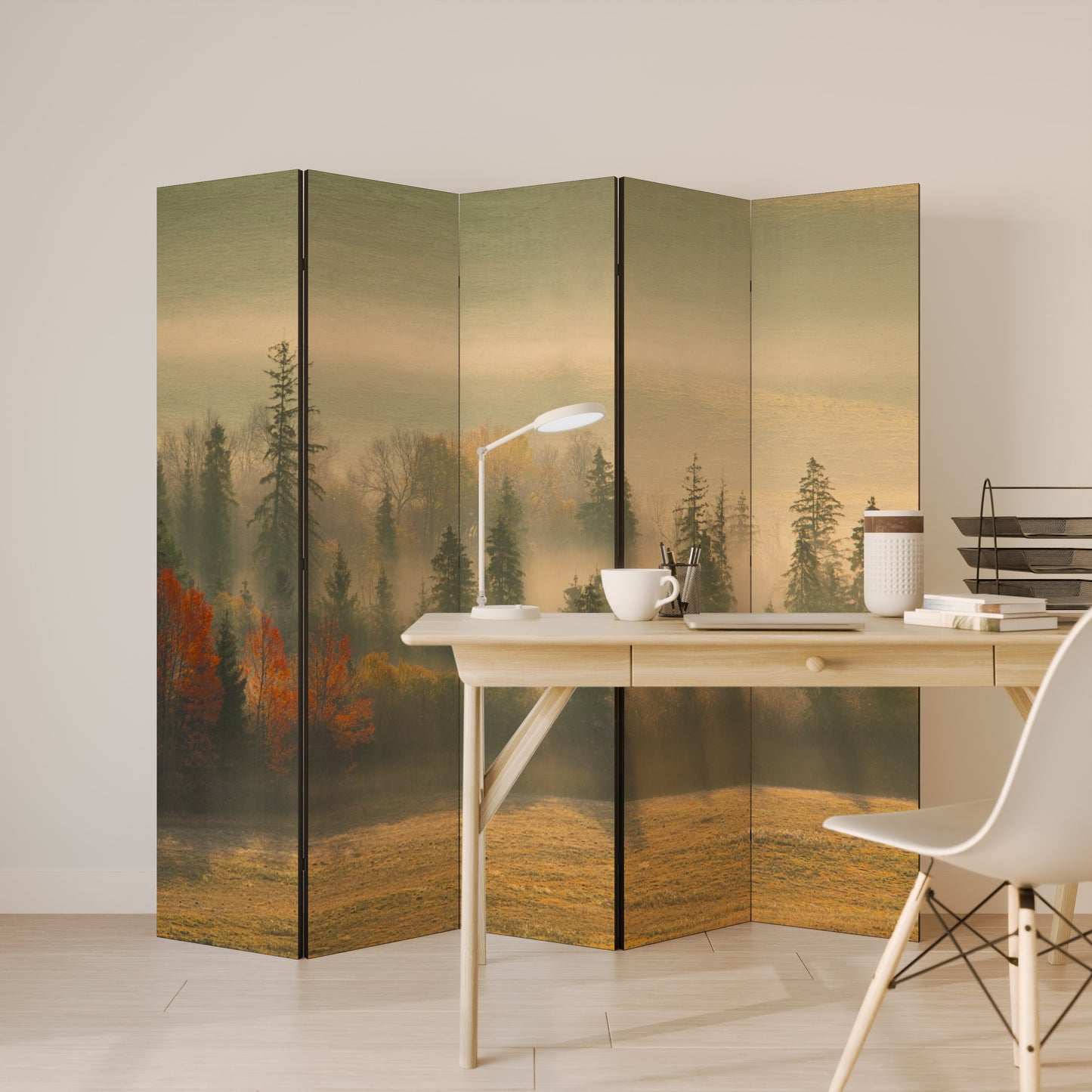 DIVISORIO DECORATIVO A 5 PANNELLI GILDING HOURS