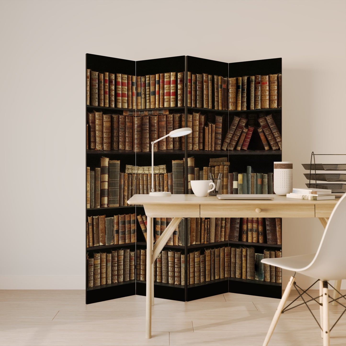 SHELVES OF TIME Divisorio decorativo per ambienti a 4 pannelli