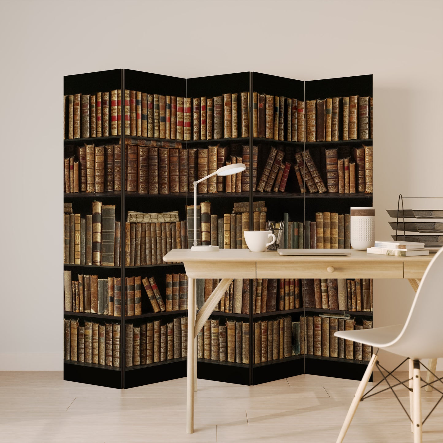 SHELVES OF TIME Divisorio decorativo per ambienti a 5 pannelli