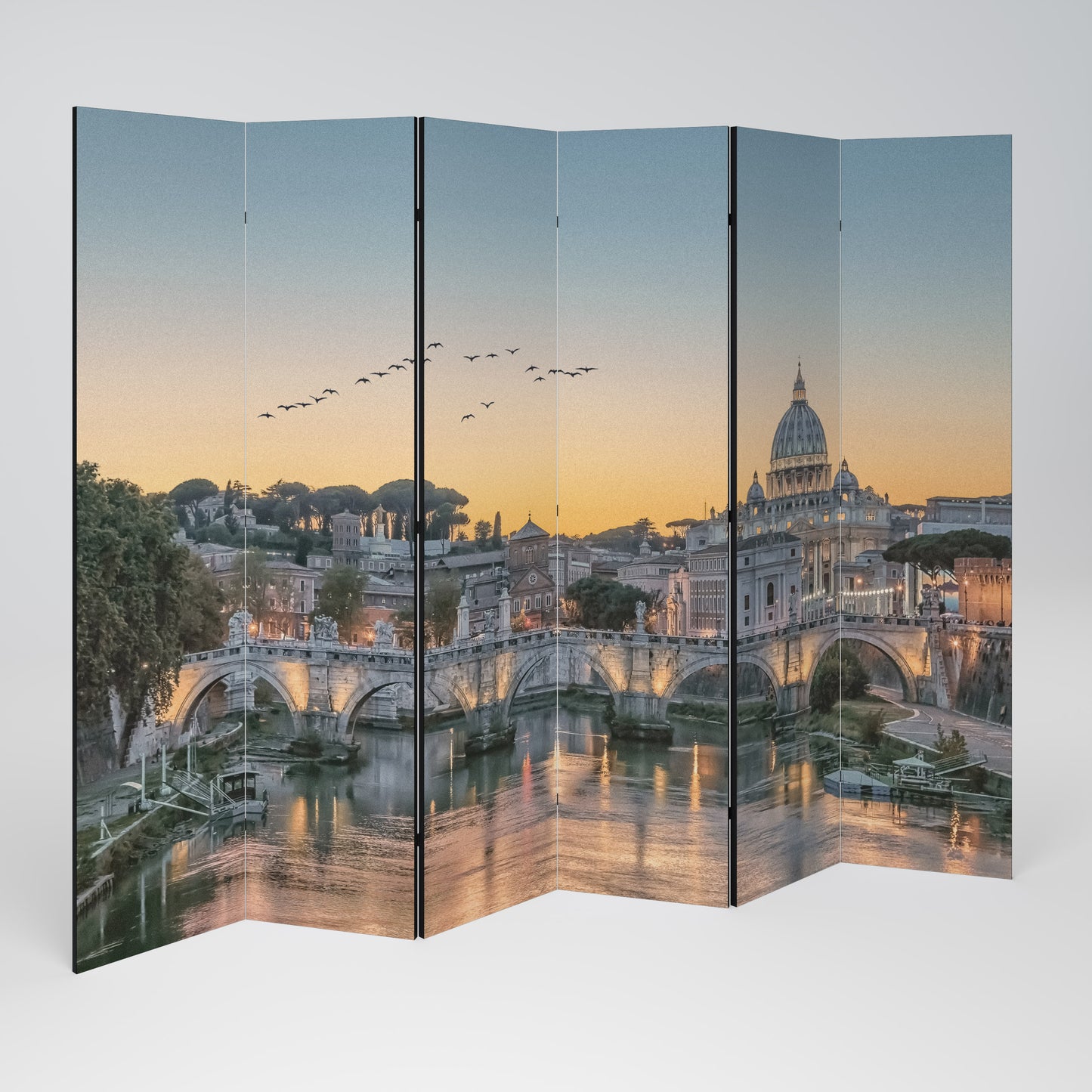 RIFLESSI DI ROMA Divisorio decorativo per ambienti a 6 pannelli