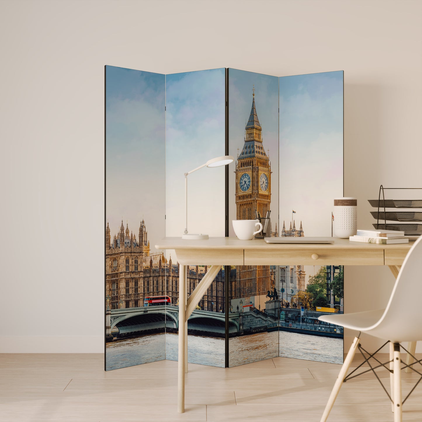TIMELESS LONDON ELEGANCE Divisorio decorativo a 4 pannelli