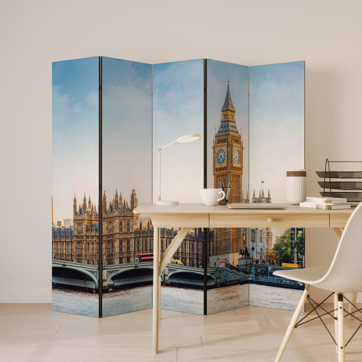TIMELESS LONDON ELEGANCE Divisorio decorativo per ambienti a 5 pannelli