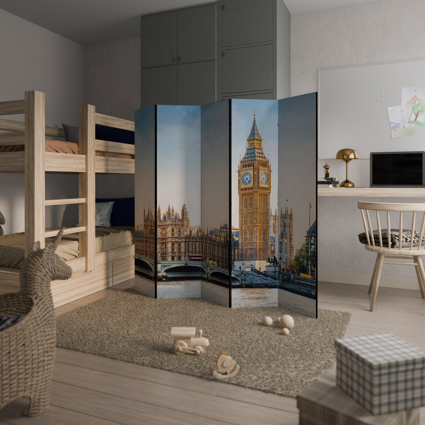 TIMELESS LONDON ELEGANCE Divisorio decorativo per ambienti a 5 pannelli