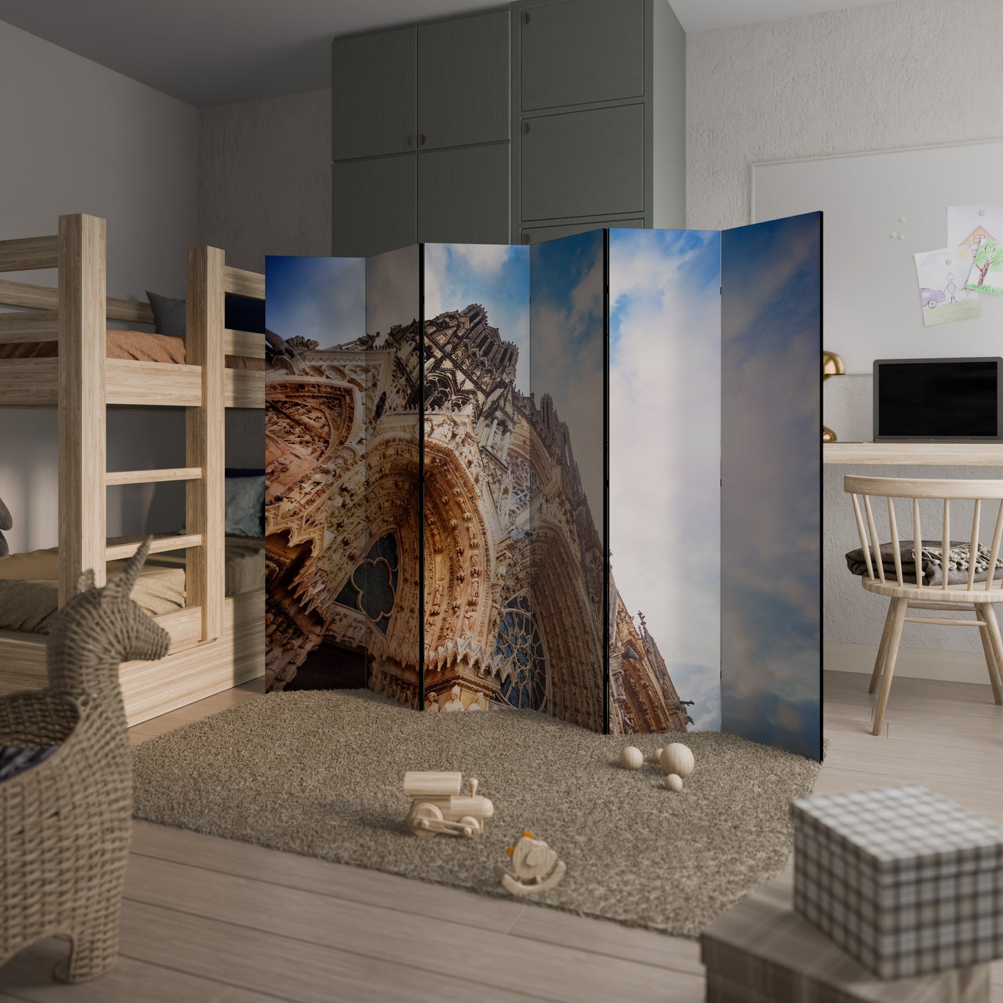ANGOLI MISTICALI RIVELATI Divisorio decorativo per ambienti a 6 pannelli