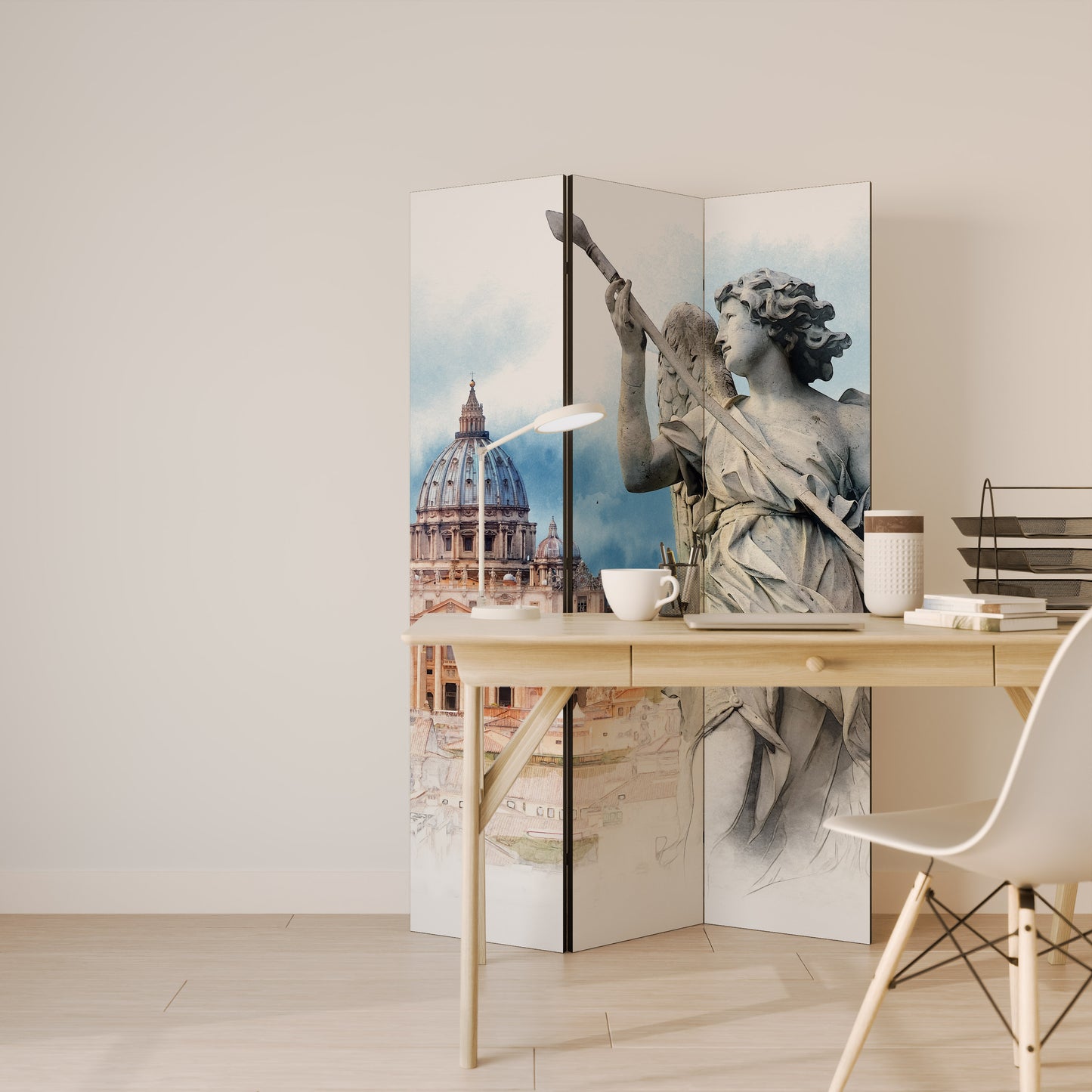 MYSTICAL CITYSCAPE RELIC - Divisorio decorativo per ambienti a 3 pannelli