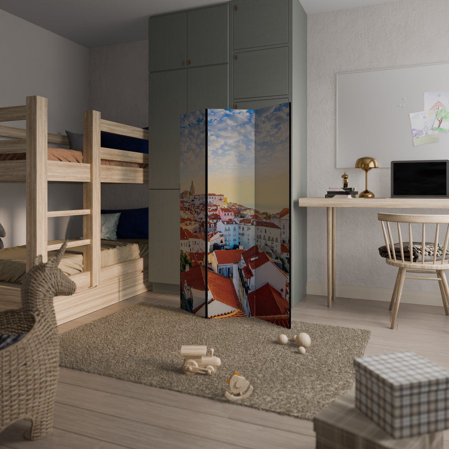 ROOFTOP RADIANCE Decorative 3-Panel Room Divider