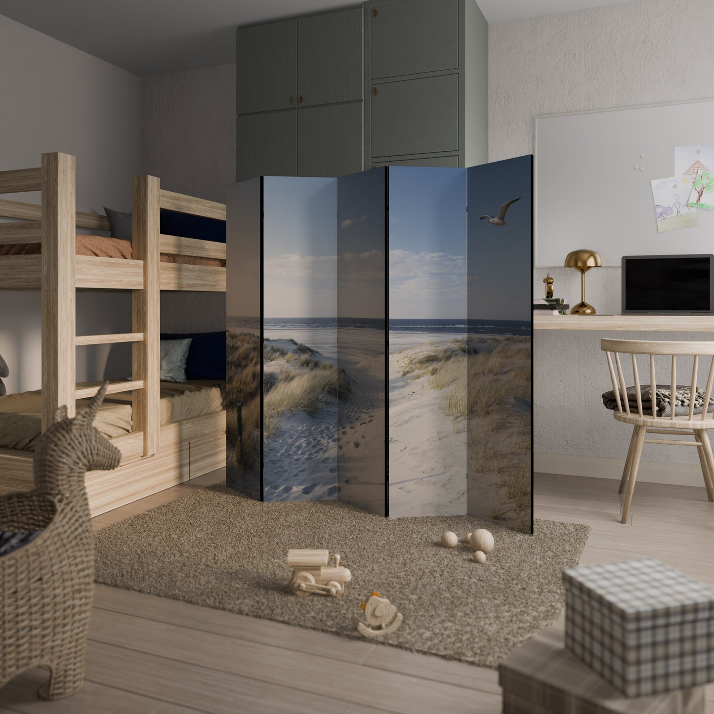 PARETE DIVISORIA DECORATIVA A 5 PANNELLI SEASIDE DREAMING