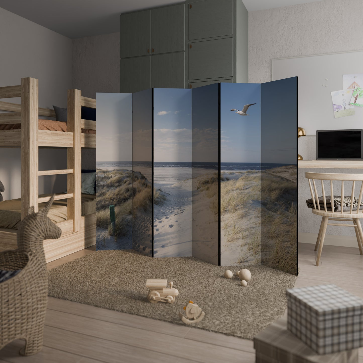 PARETE DIVISORIA DECORATIVA A 6 PANNELLI SEASIDE DREAMING
