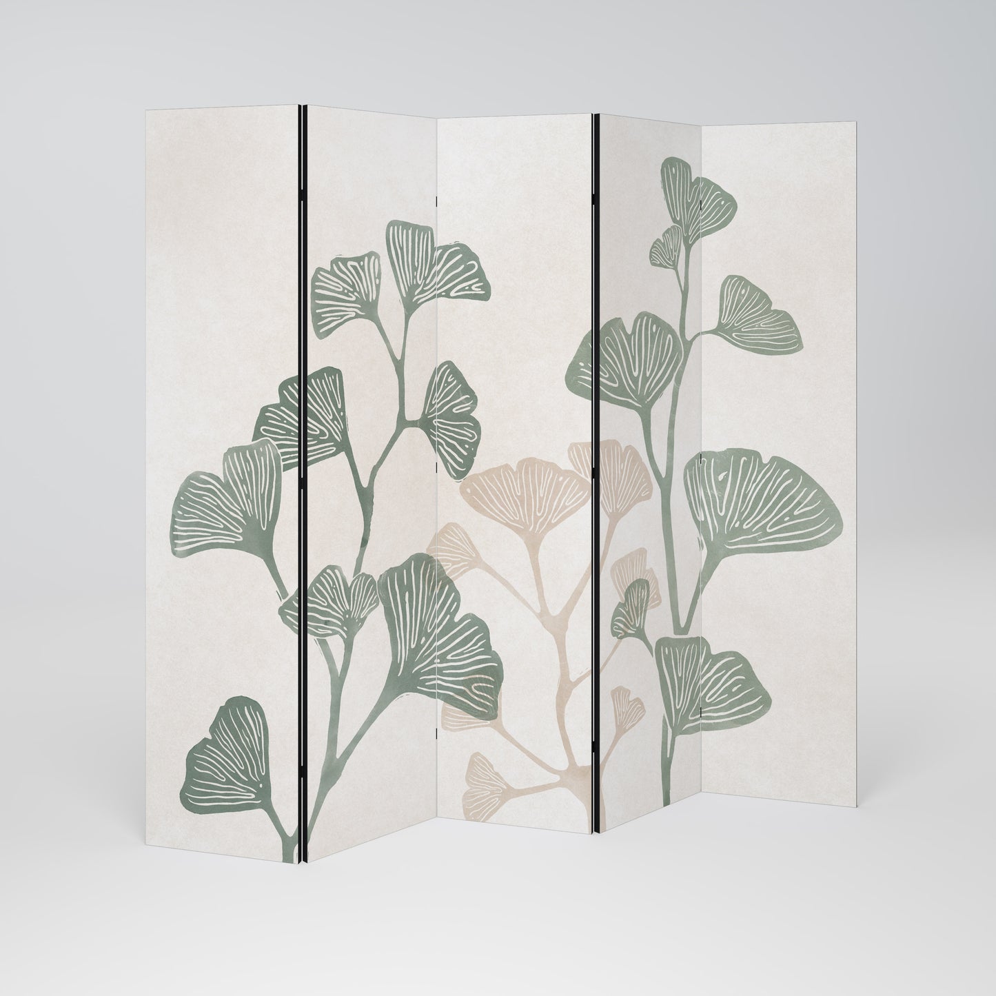 Divisorio decorativo per ambienti a 5 pannelli THE GOST OF GINKGO