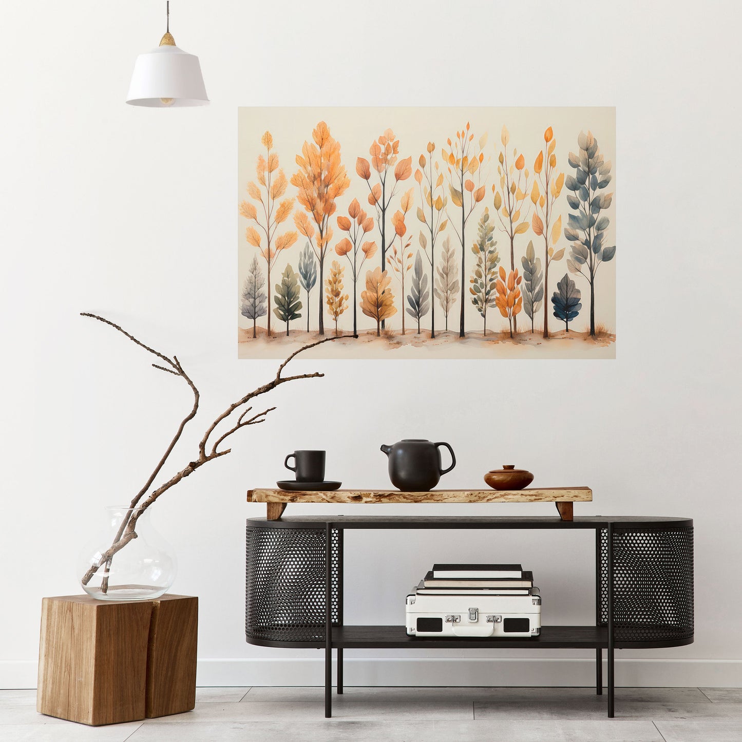 Poster orizzontale staccabile e attaccabile "FORESTA AUTUNNALE"
