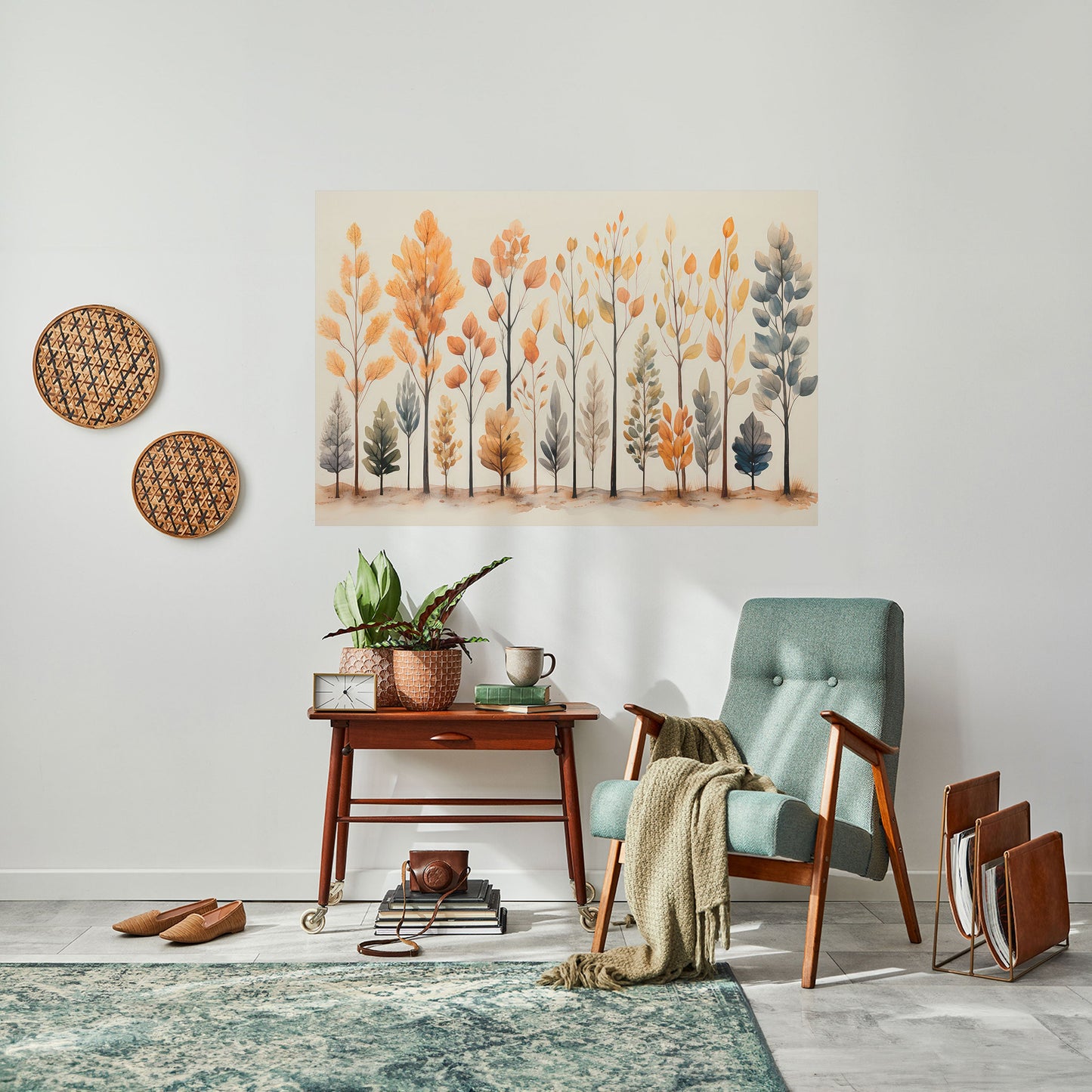 Poster orizzontale staccabile e attaccabile "FORESTA AUTUNNALE"