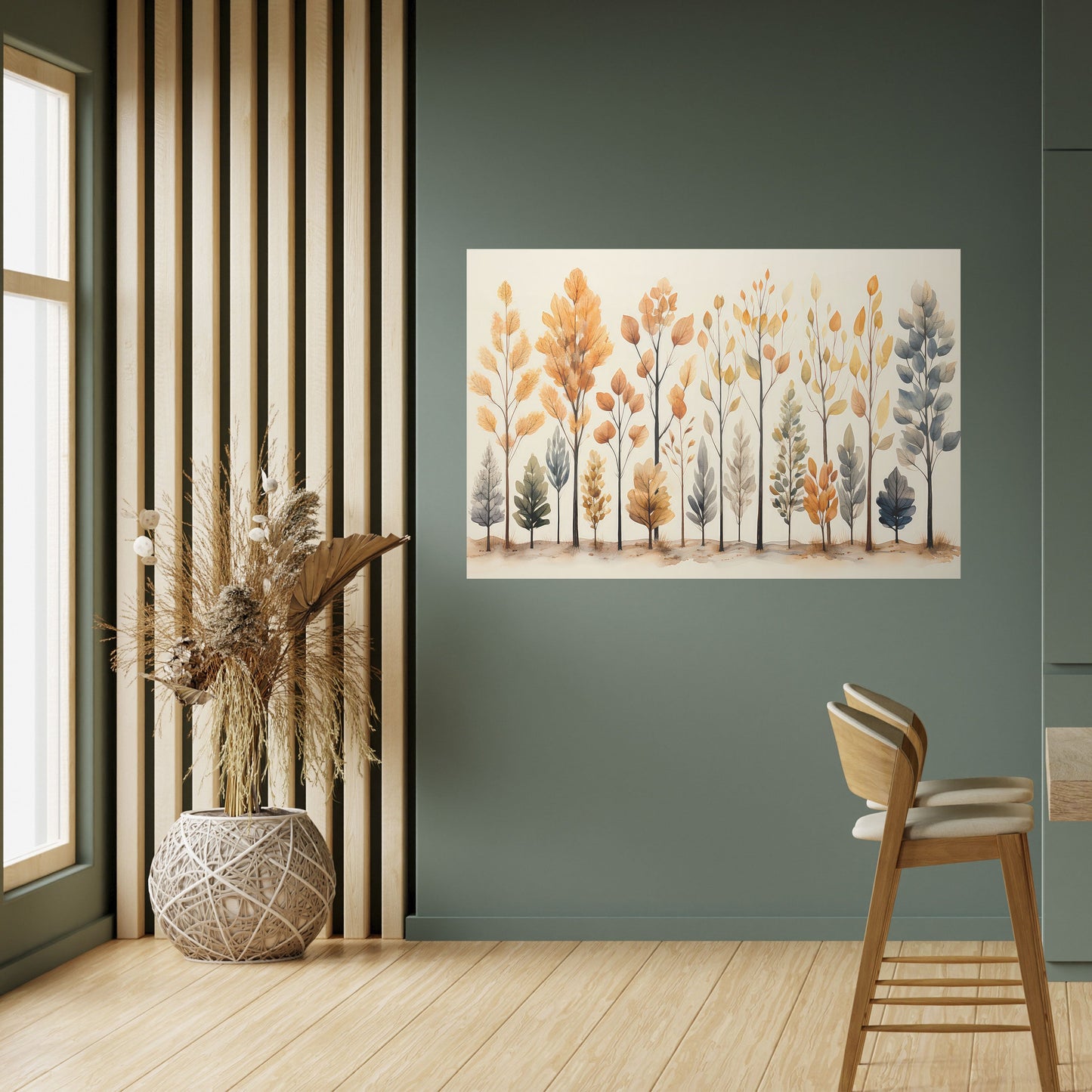 Poster orizzontale staccabile e attaccabile "FORESTA AUTUNNALE"
