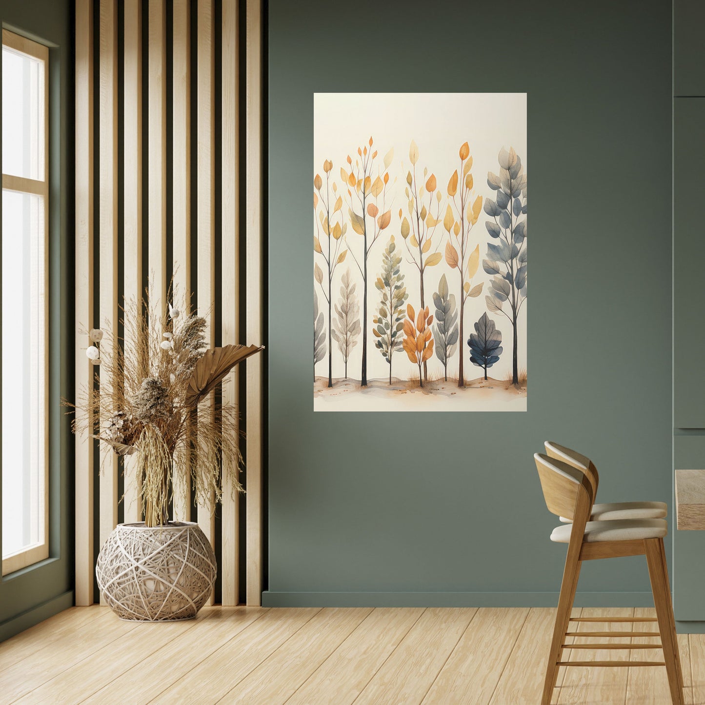 Poster verticale staccabile e attaccabile "FORESTA AUTUNNALE"
