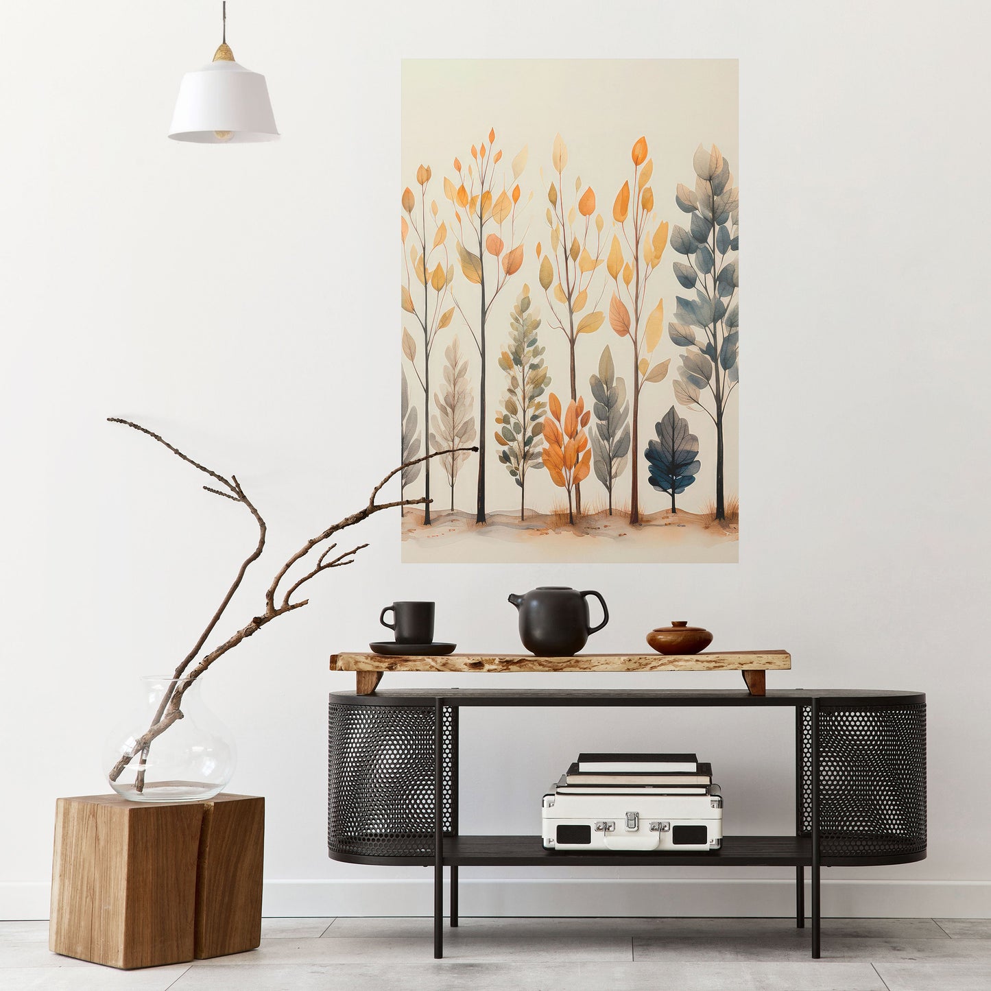 Poster verticale staccabile e attaccabile "FORESTA AUTUNNALE"