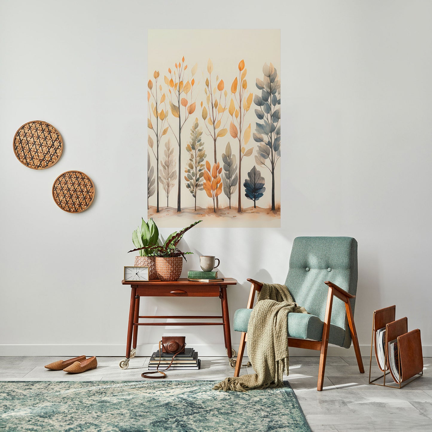 Poster verticale staccabile e attaccabile "FORESTA AUTUNNALE"