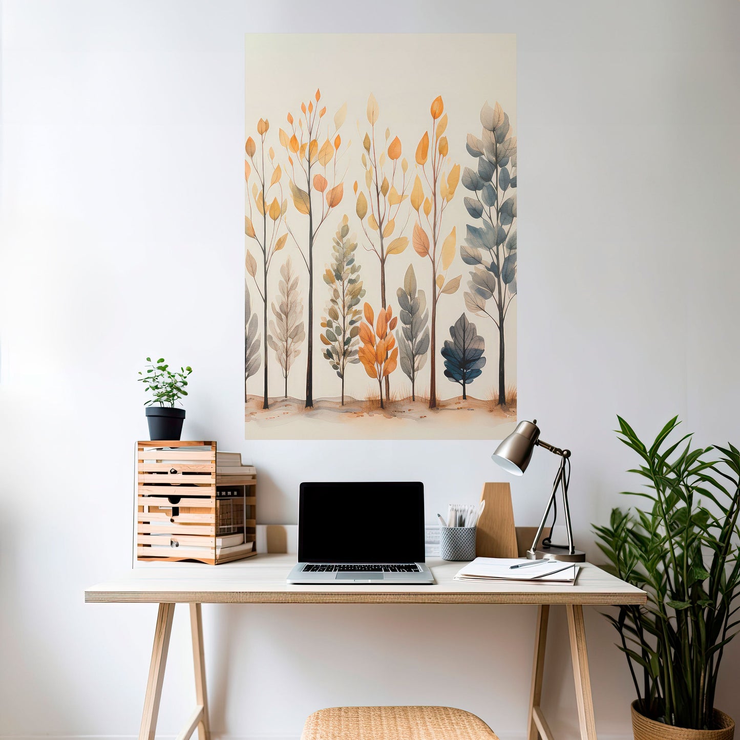Poster verticale staccabile e attaccabile "FORESTA AUTUNNALE"