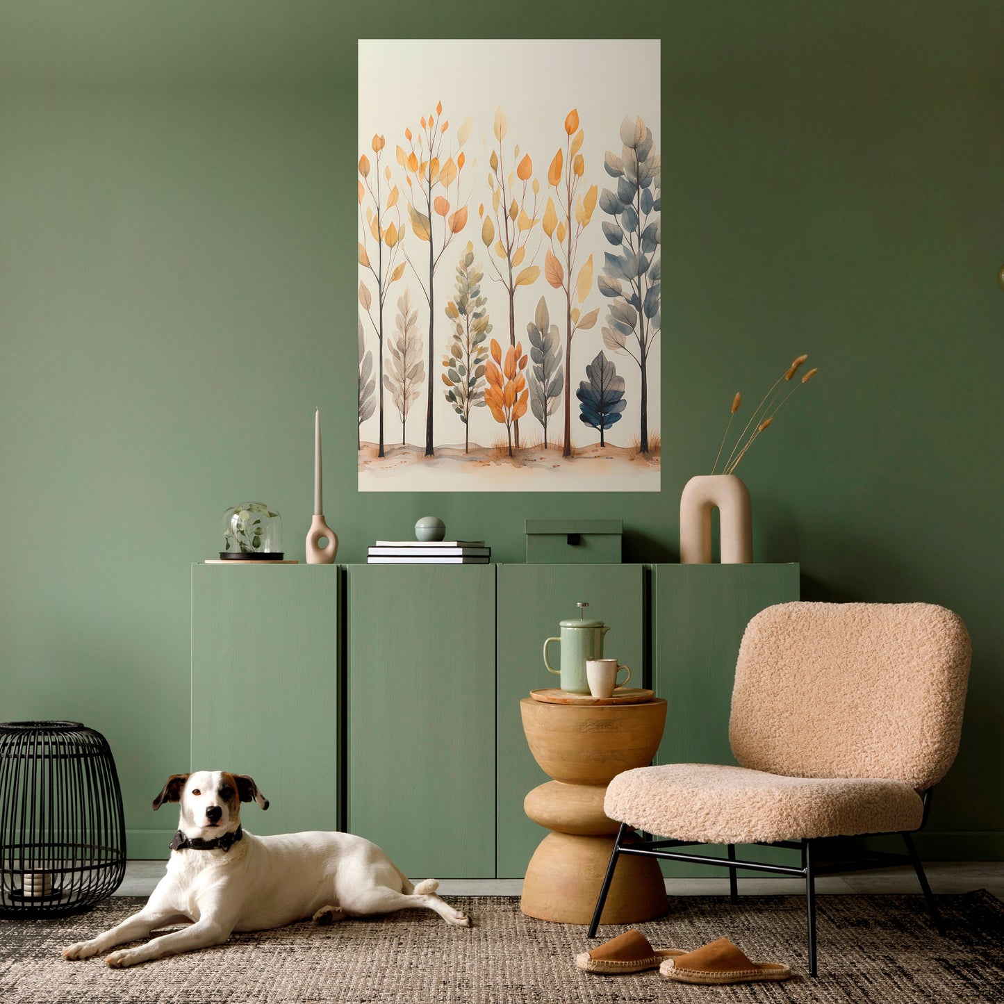 Poster verticale staccabile e attaccabile "FORESTA AUTUNNALE"
