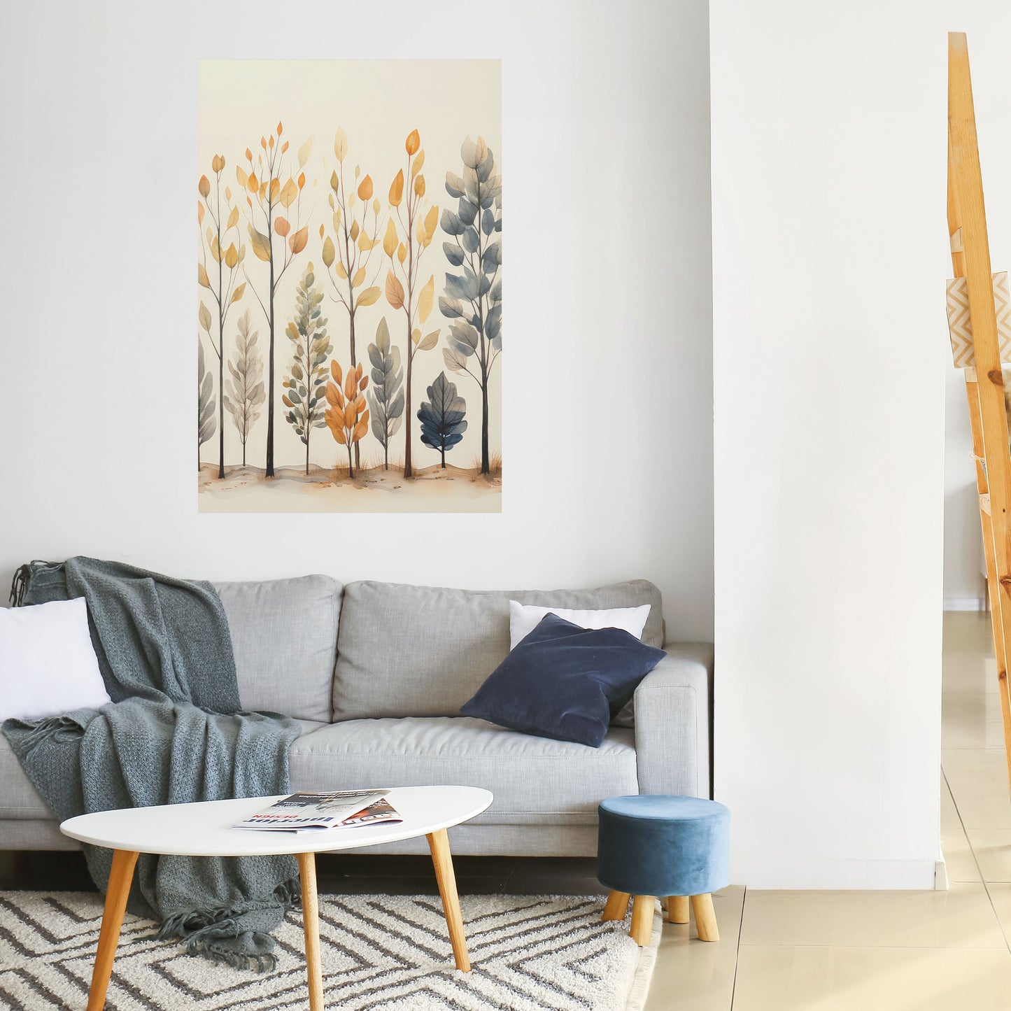 Poster verticale staccabile e attaccabile "FORESTA AUTUNNALE"