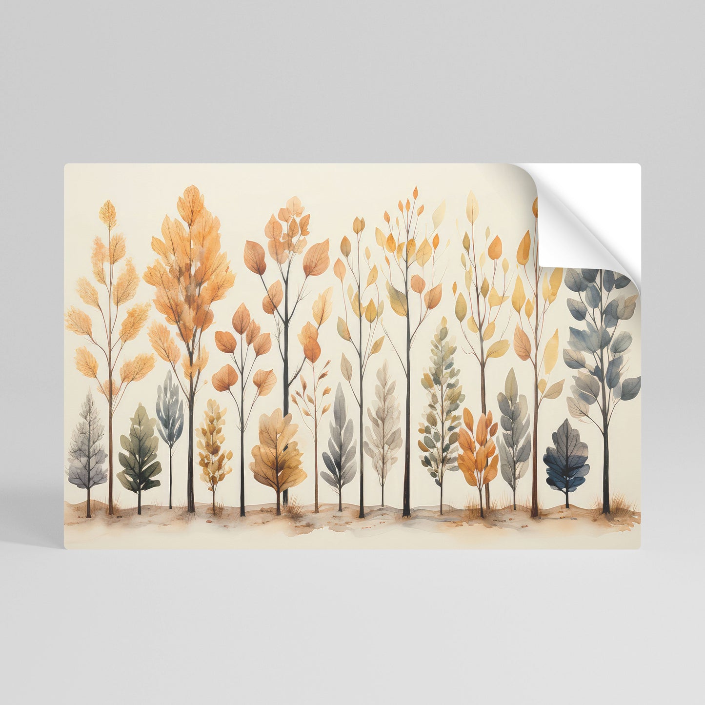 Poster orizzontale staccabile e attaccabile "FORESTA AUTUNNALE"
